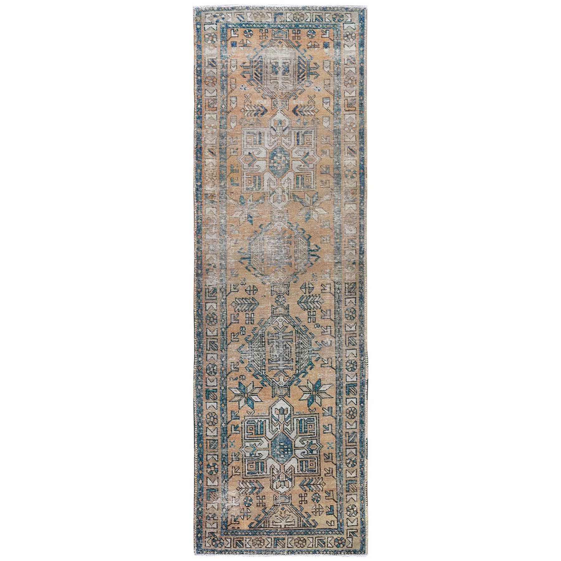 Fetneh Collection And Vintage Overdyed Collection Hand Knotted Orange Rug No: 1122026