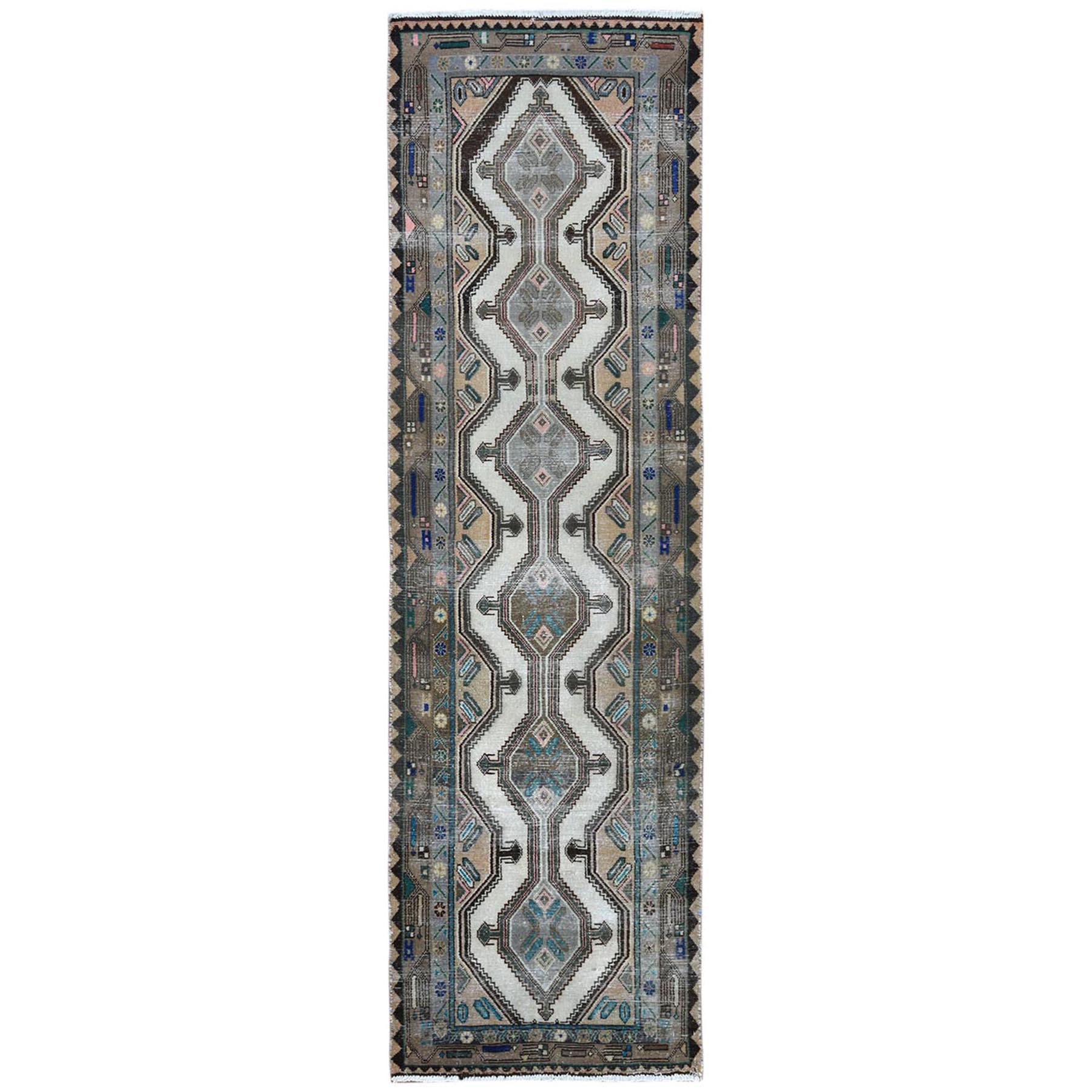 Fetneh Collection And Vintage Overdyed Collection Hand Knotted Grey Rug No: 1122032