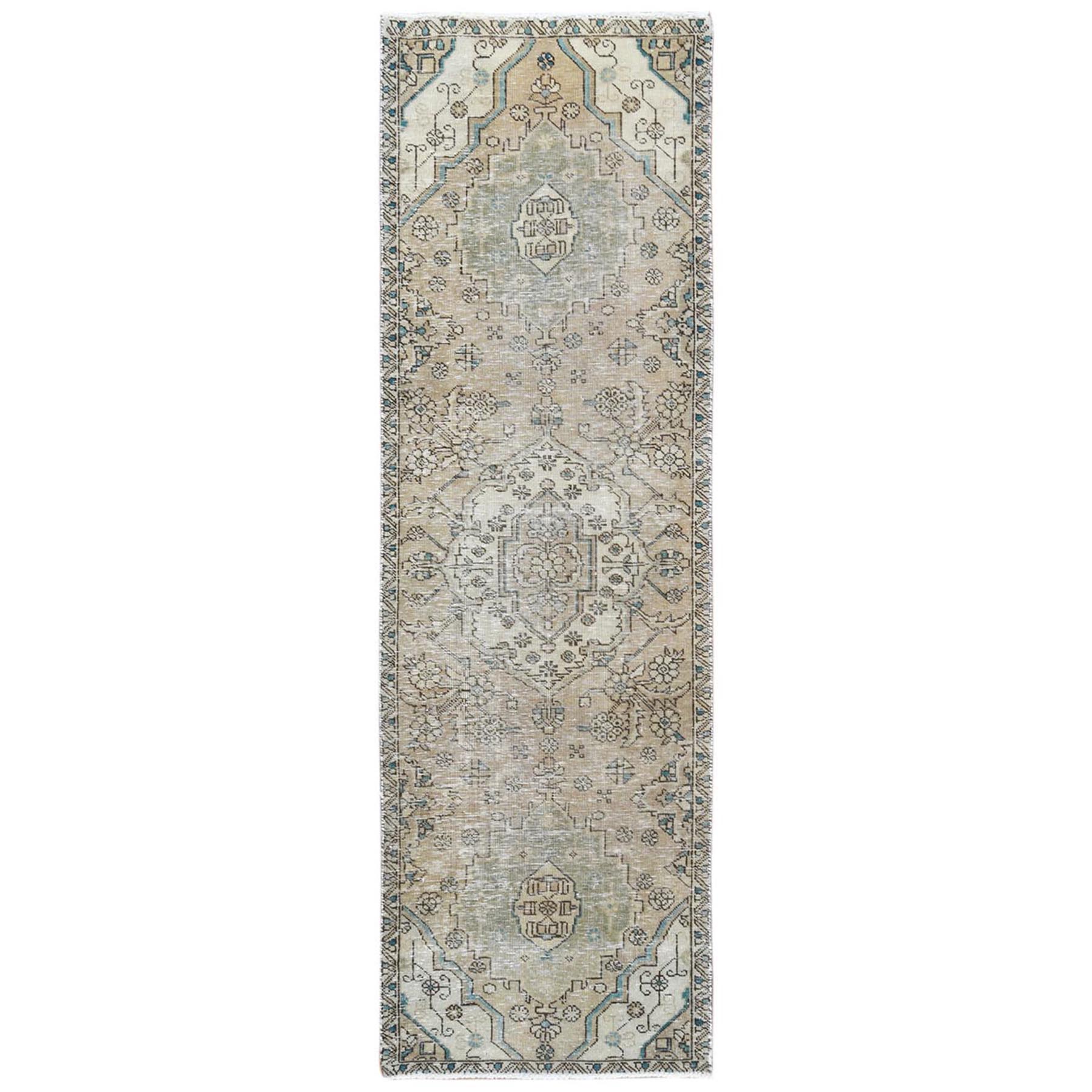 Fetneh Collection And Vintage Overdyed Collection Hand Knotted Beige Rug No: 1122036