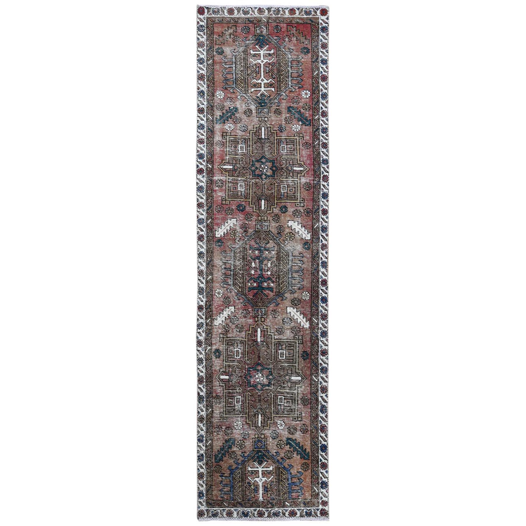 Fetneh Collection And Vintage Overdyed Collection Hand Knotted Red Rug No: 1122048