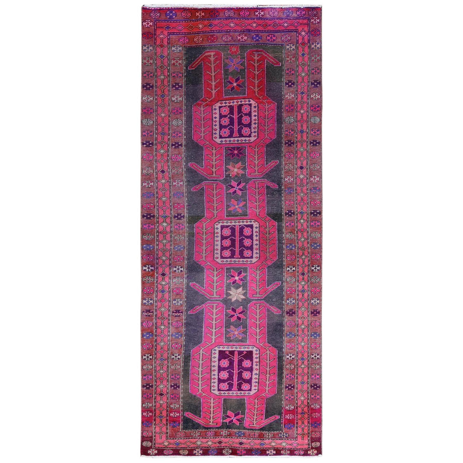 Fetneh Collection And Vintage Overdyed Collection Hand Knotted Pink Rug No: 1122060