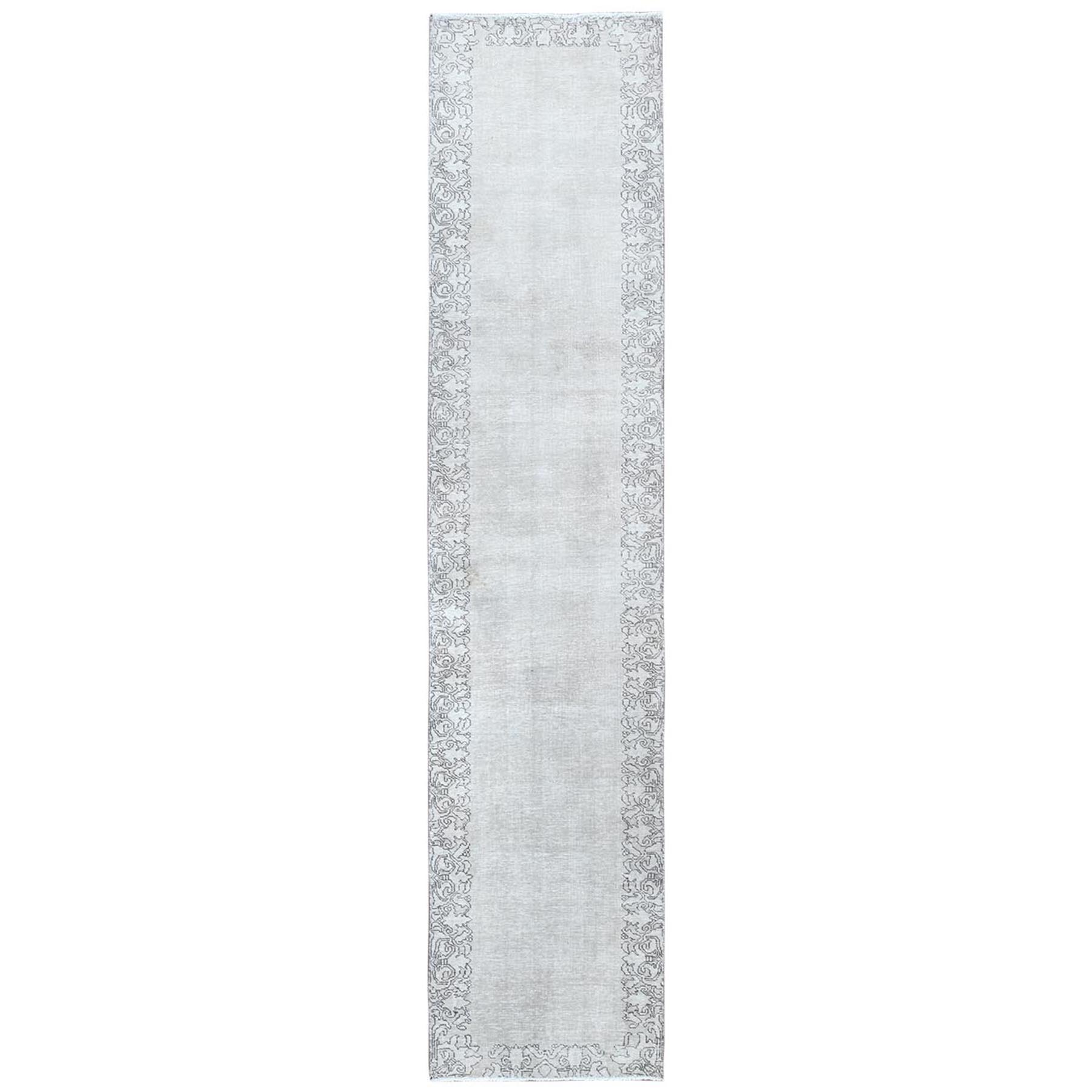 Fetneh Collection And Vintage Overdyed Collection Hand Knotted Grey Rug No: 1122066