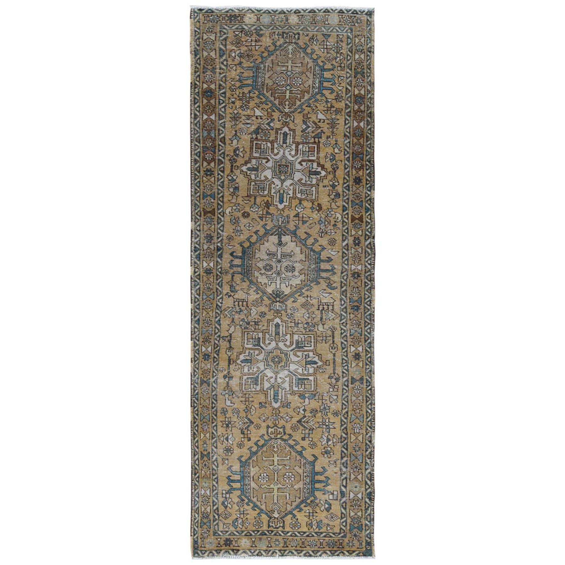 Fetneh Collection And Vintage Overdyed Collection Hand Knotted Brown Rug No: 1122078