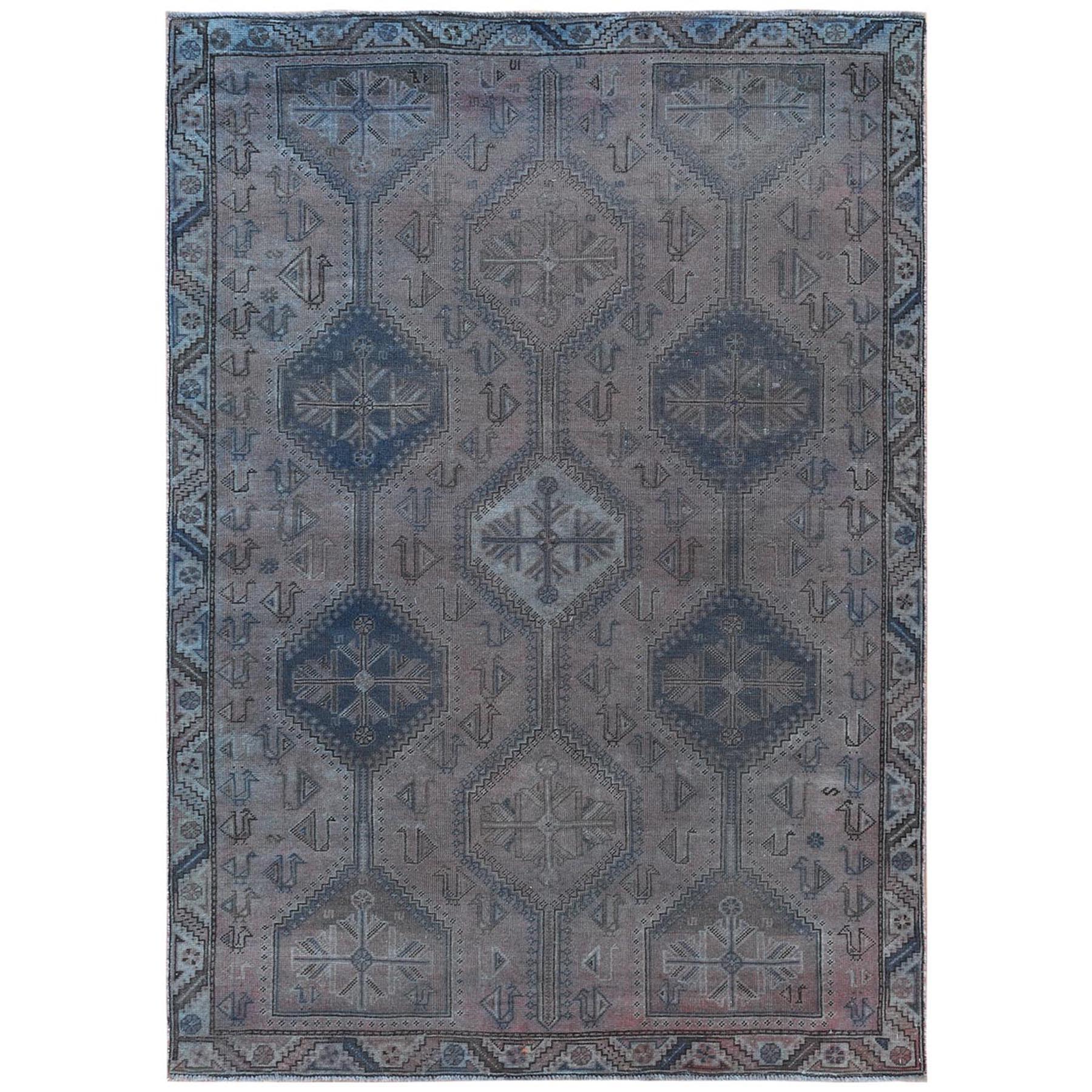 Fetneh Collection And Vintage Overdyed Collection Hand Knotted Brown Rug No: 1122132