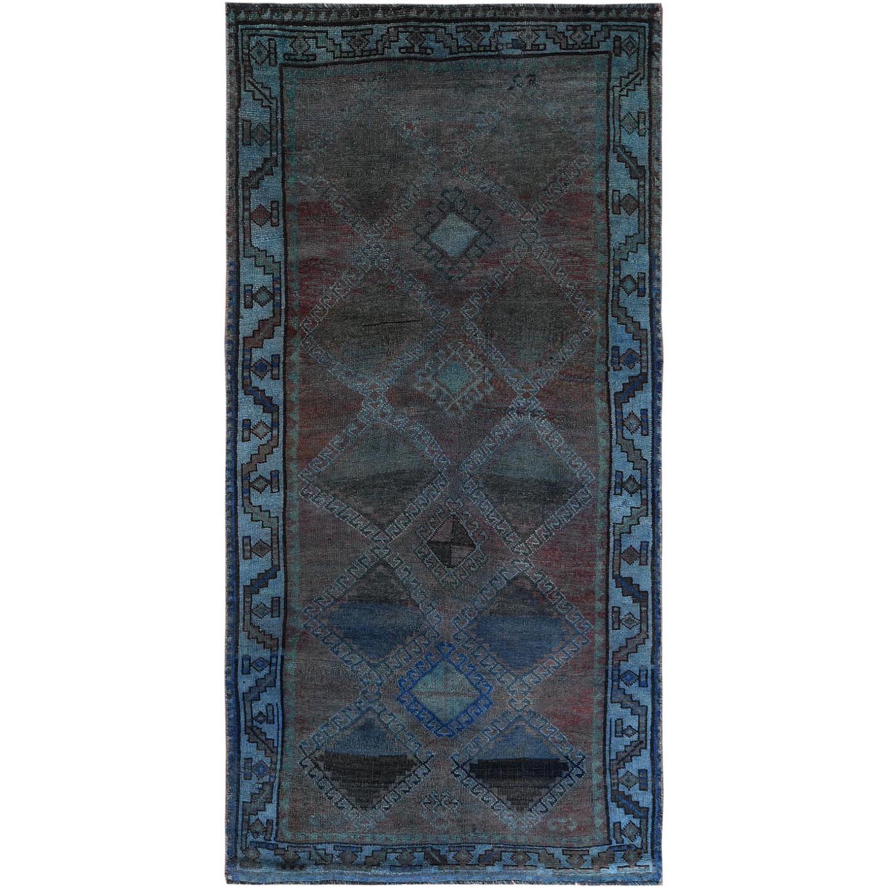 Fetneh Collection And Vintage Overdyed Collection Hand Knotted Green Rug No: 1122138