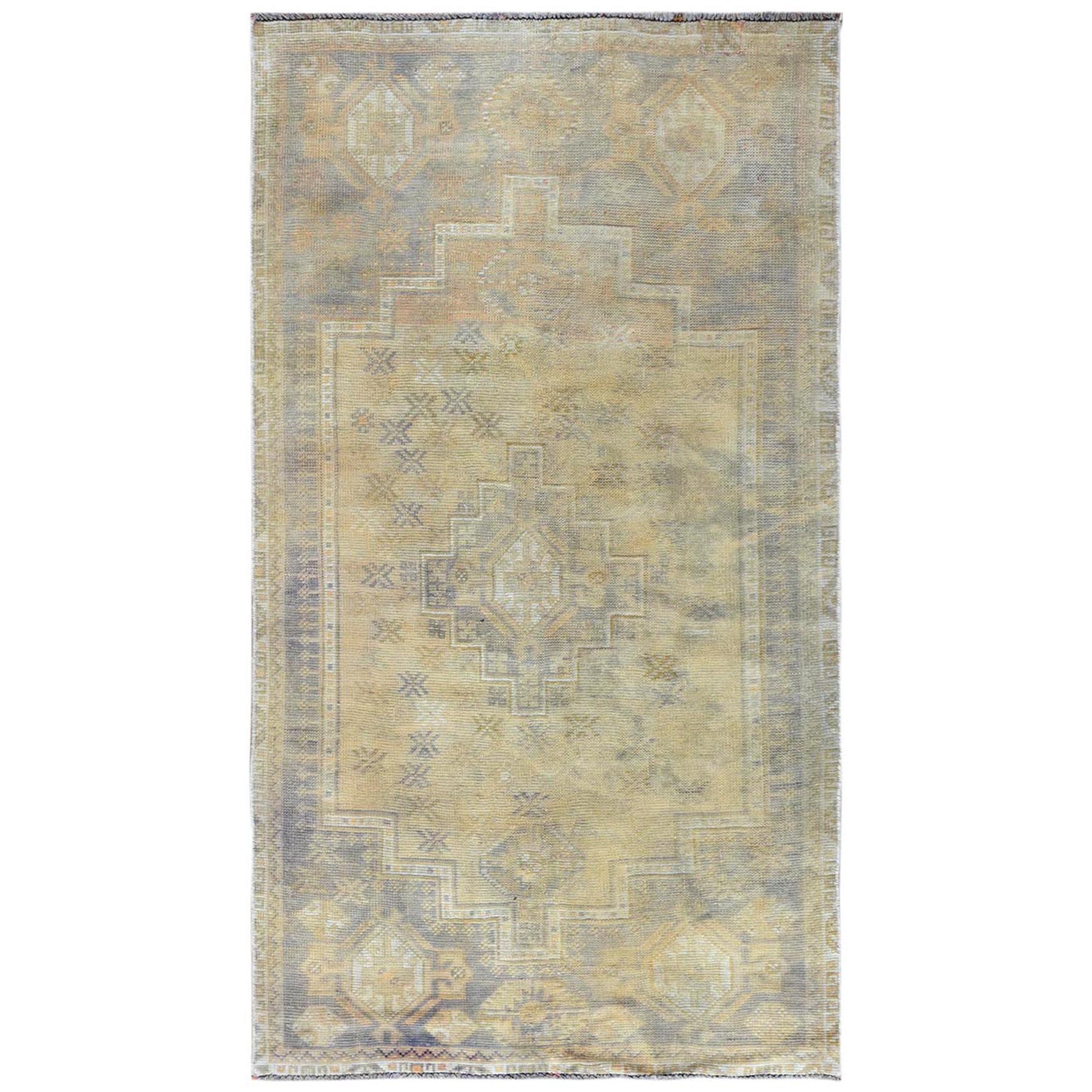 Fetneh Collection And Vintage Overdyed Collection Hand Knotted Yellow Rug No: 1122142