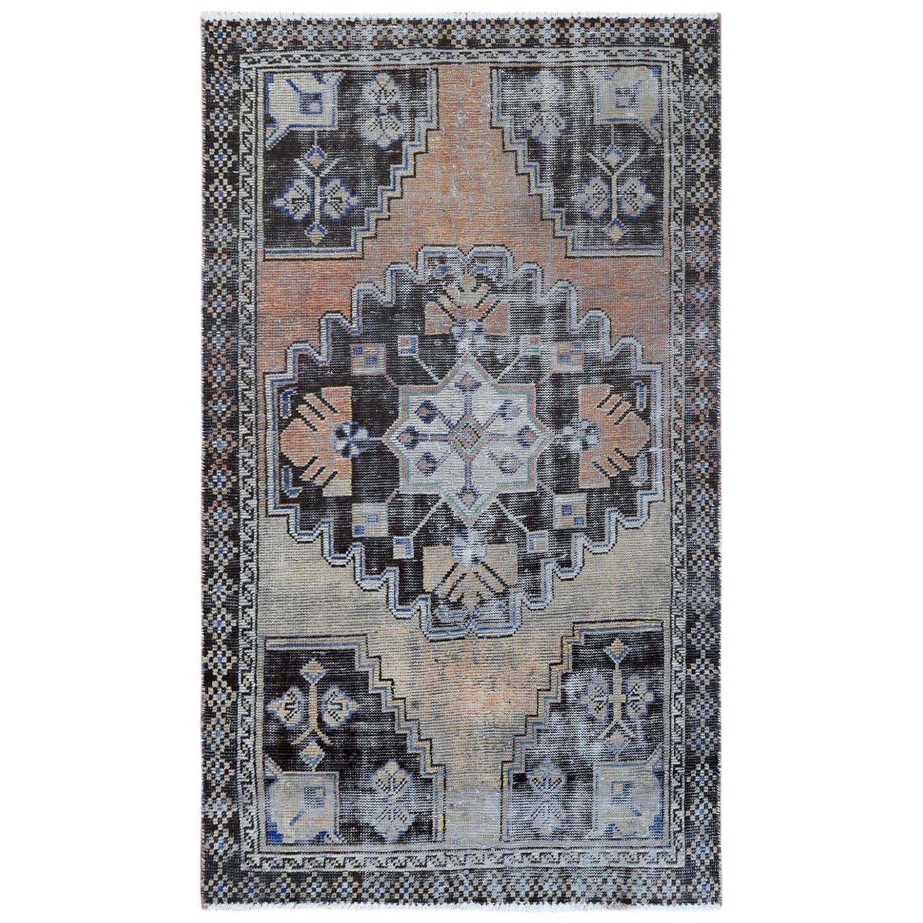 Fetneh Collection And Vintage Overdyed Collection Hand Knotted Orange Rug No: 1122148