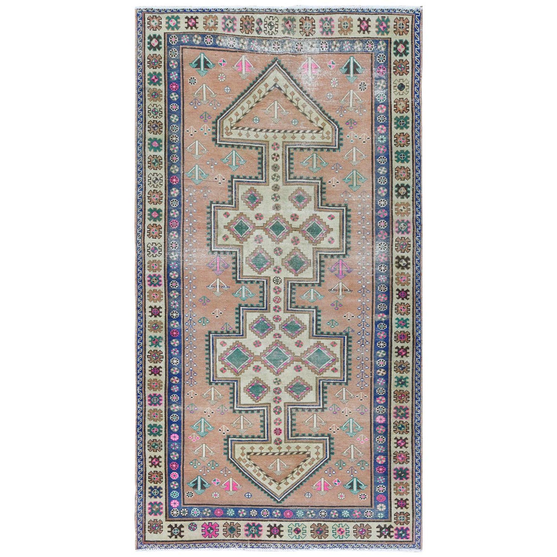Fetneh Collection And Vintage Overdyed Collection Hand Knotted Orange Rug No: 1122164