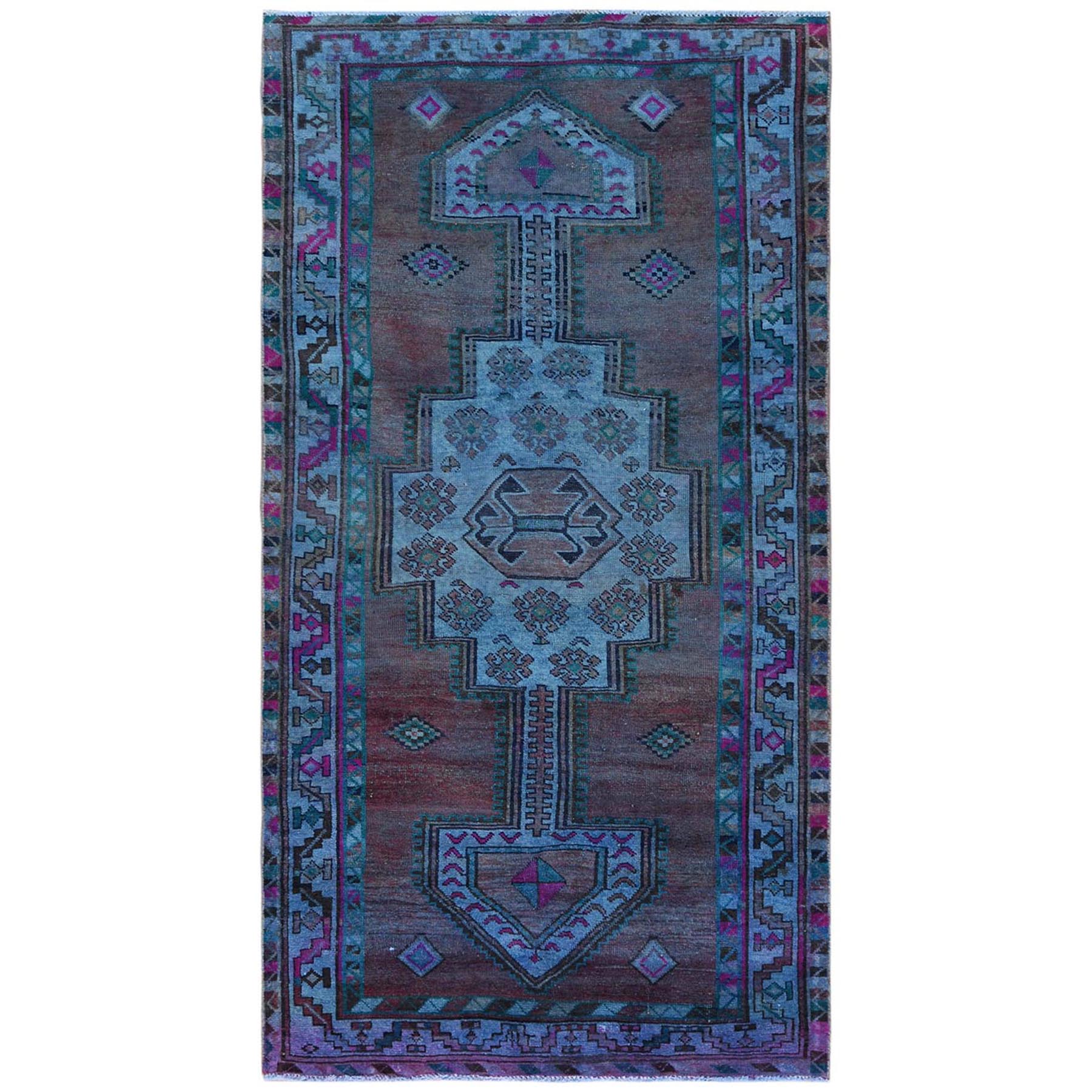 Fetneh Collection And Vintage Overdyed Collection Hand Knotted Red Rug No: 1122172