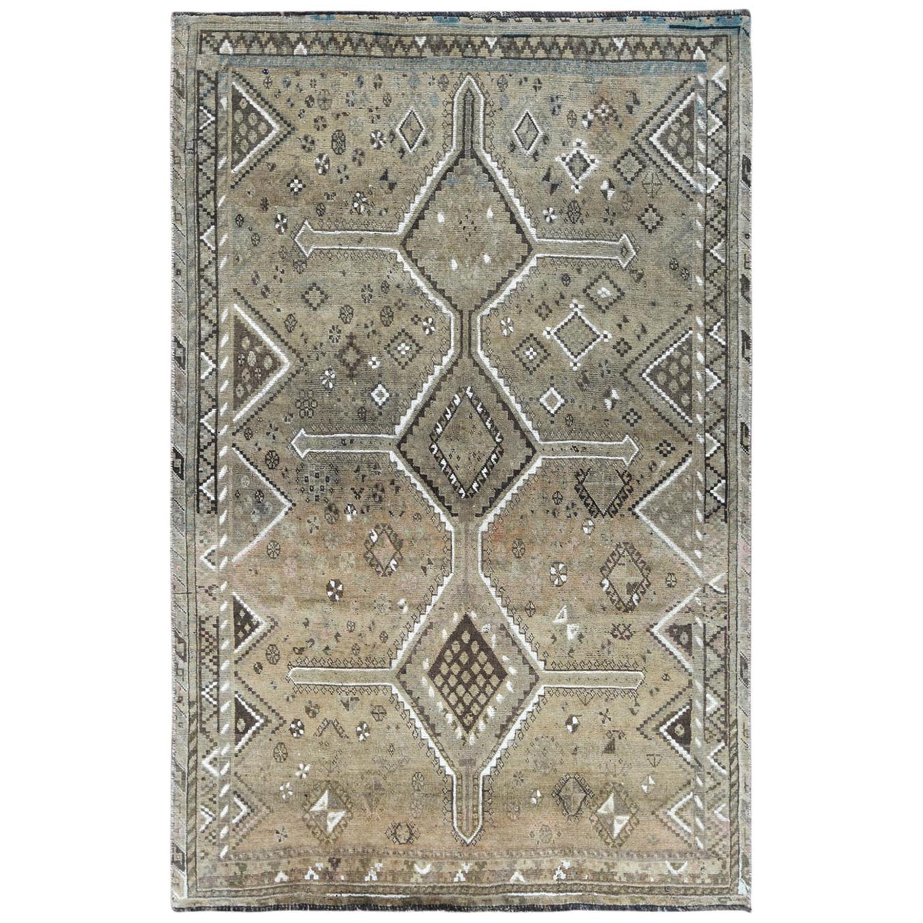 Fetneh Collection And Vintage Overdyed Collection Hand Knotted Beige Rug No: 1122186