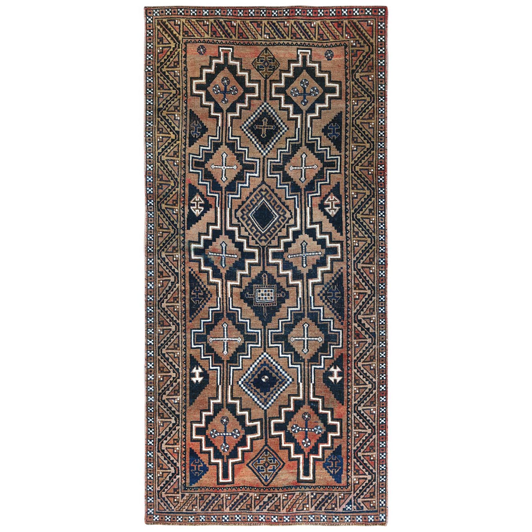 Fetneh Collection And Vintage Overdyed Collection Hand Knotted Orange Rug No: 1122198