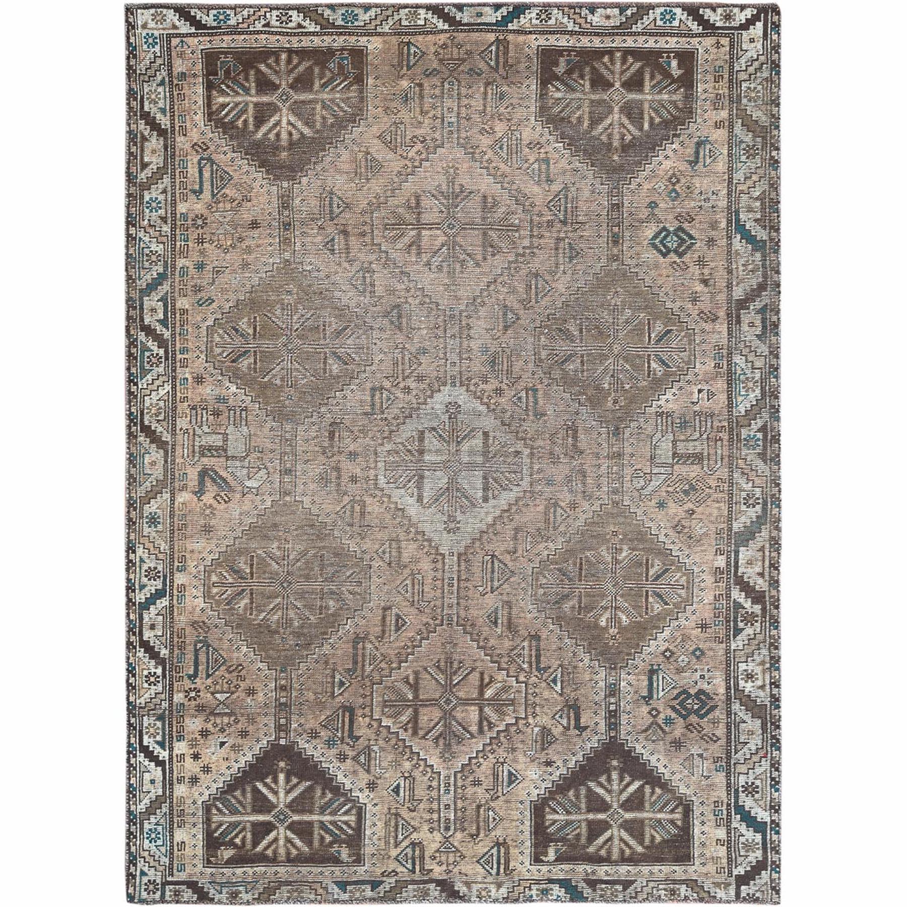 Fetneh Collection And Vintage Overdyed Collection Hand Knotted Brown Rug No: 1122230