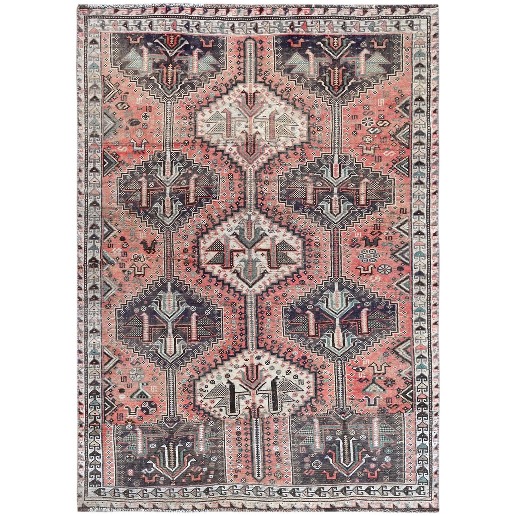 Fetneh Collection And Vintage Overdyed Collection Hand Knotted Red Rug No: 1122232