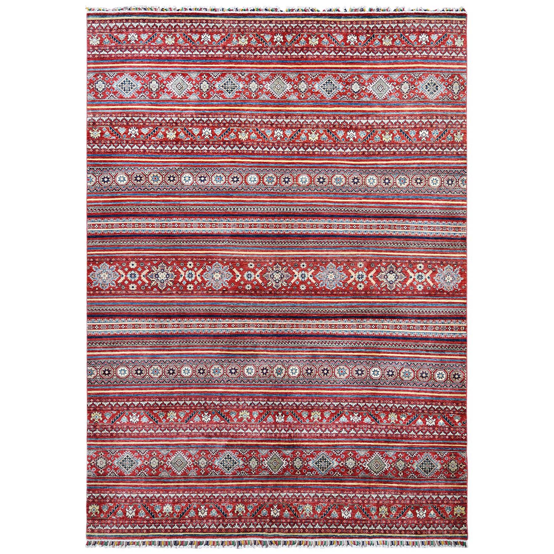 Caucasian Collection Hand Knotted Red Rug No: 1122260