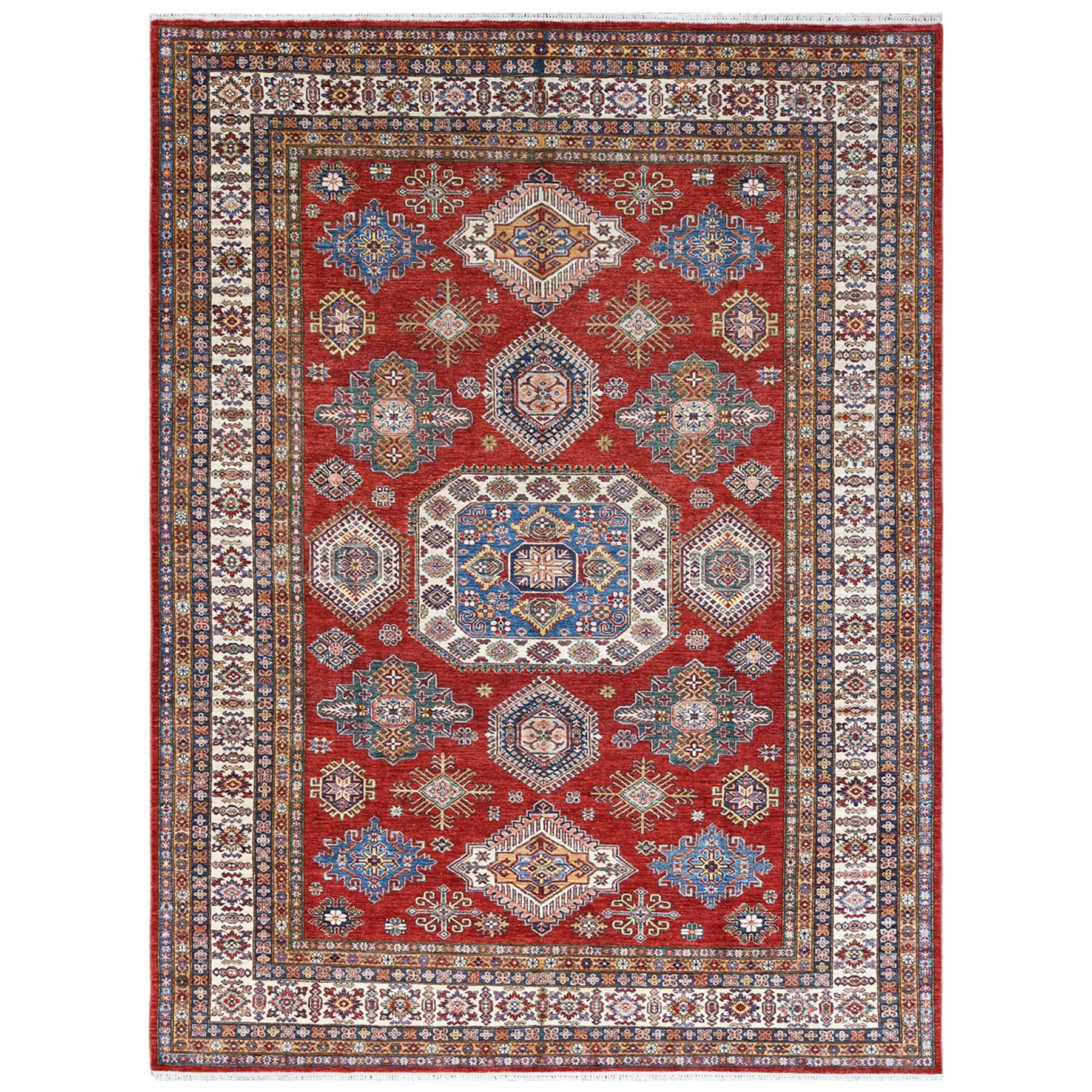 Caucasian Collection Hand Knotted Red Rug No: 1122286