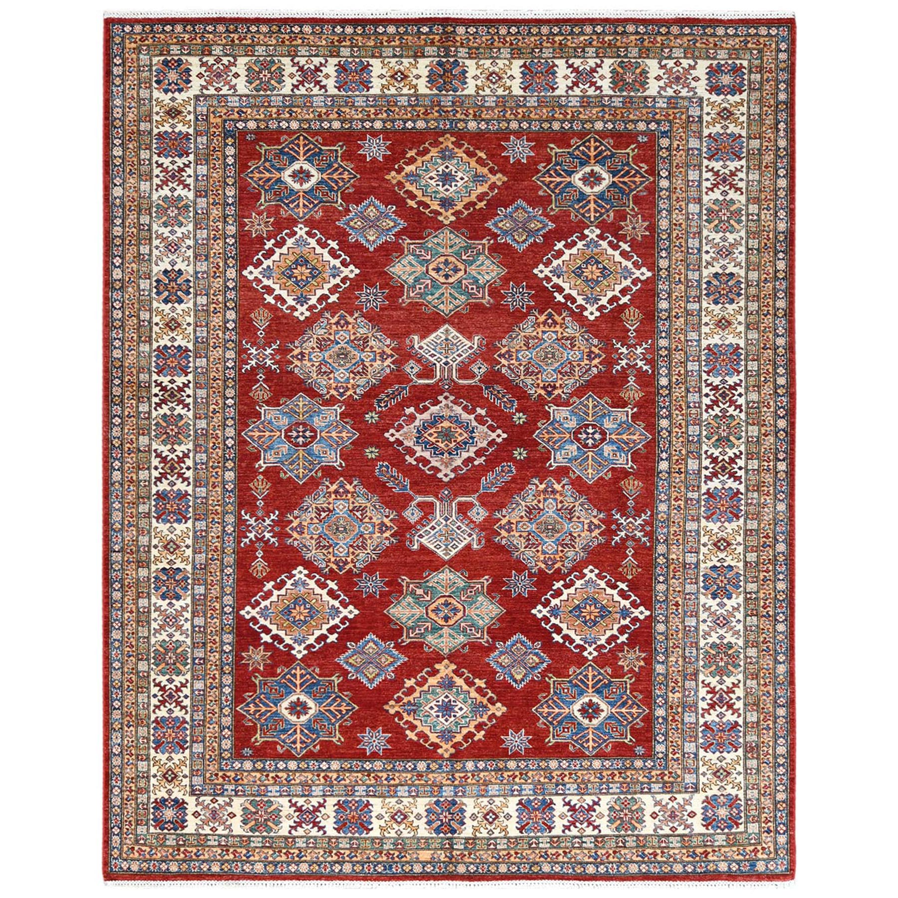 Caucasian Collection Hand Knotted Red Rug No: 1122304