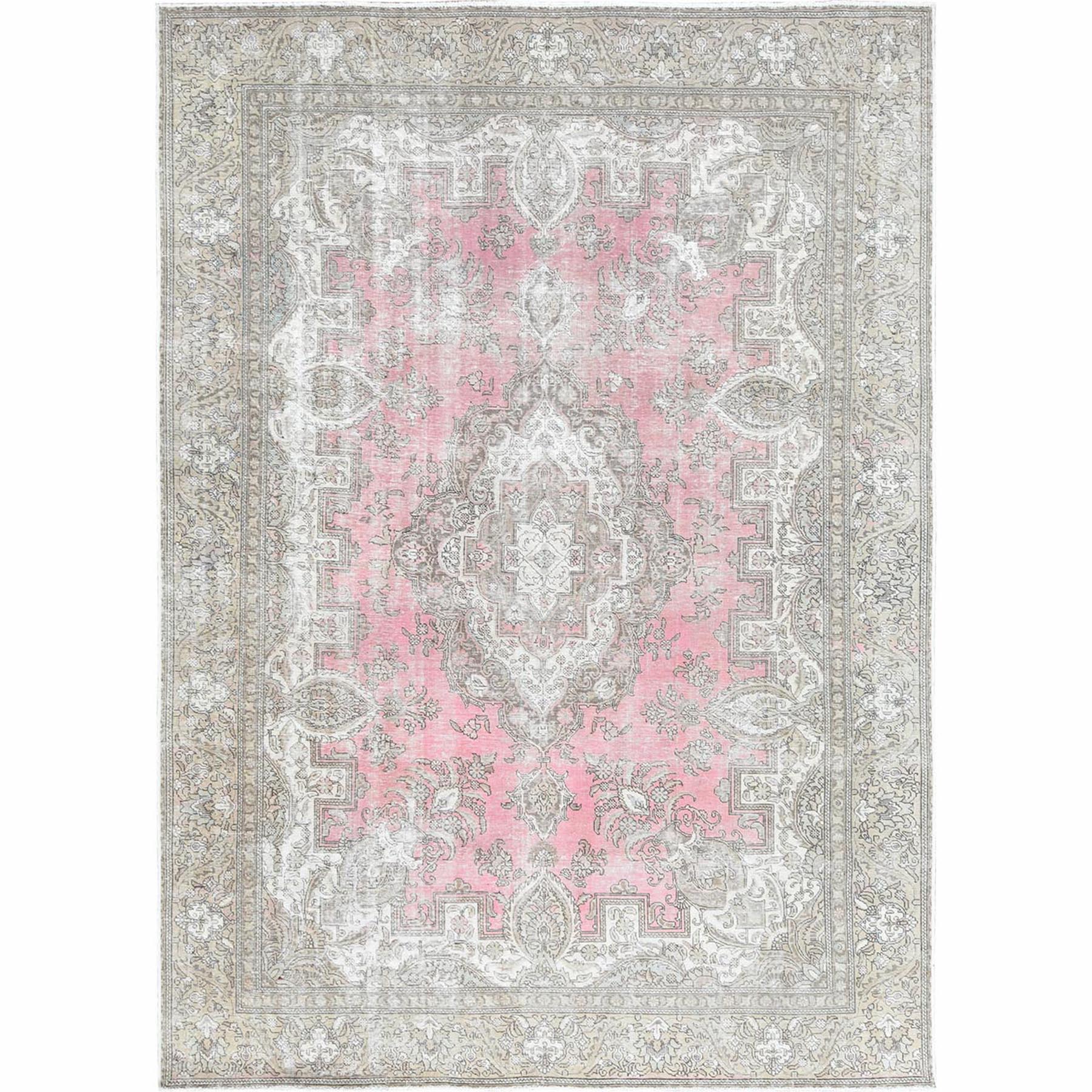 Fetneh Collection And Vintage Overdyed Collection Hand Knotted Pink Rug No: 1122400