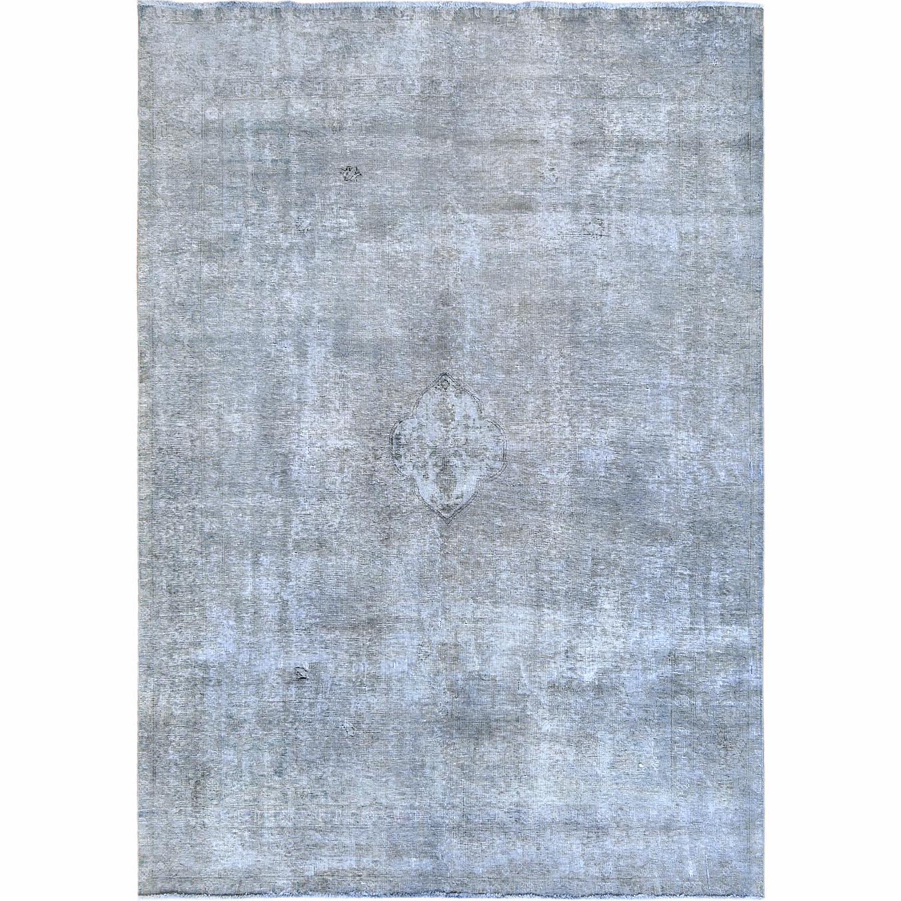Fetneh Collection And Vintage Overdyed Collection Hand Knotted Grey Rug No: 1122406