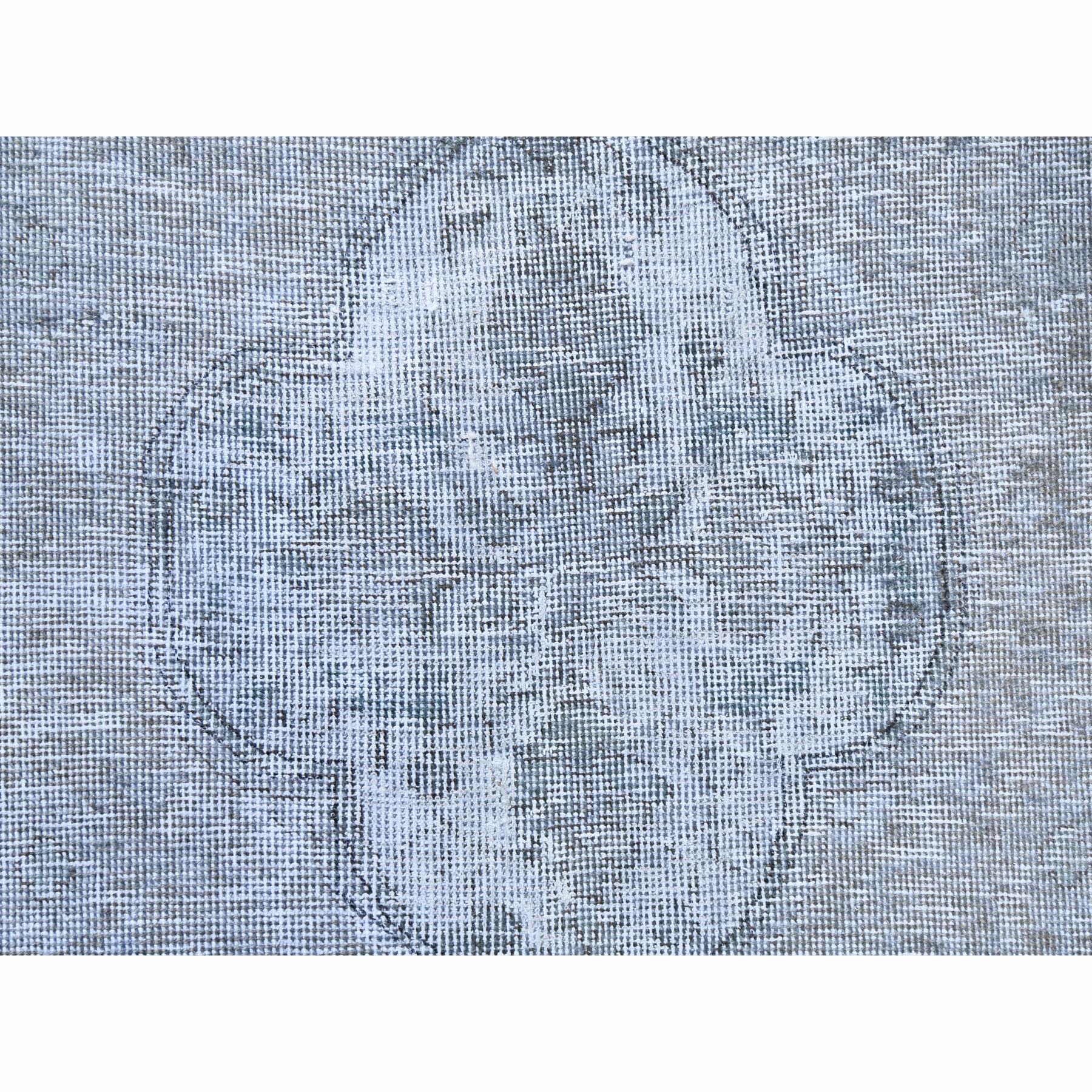 7'9"x11' Gray Worn Down Organic Wool Vintage Bohemian Distressed Hand Knotted Persian Tabriz Silver Wash Oriental Rug sh61203