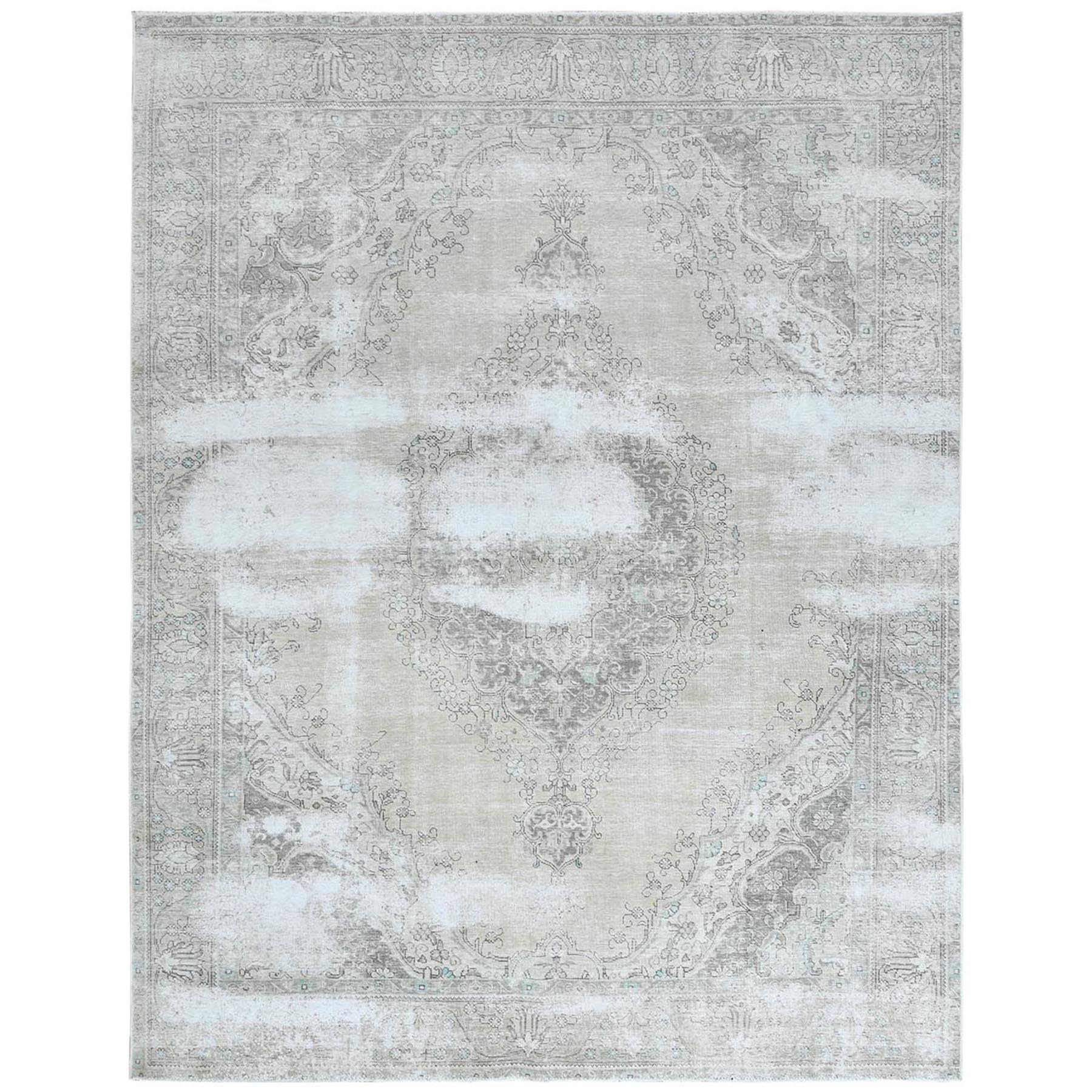 Fetneh Collection And Vintage Overdyed Collection Hand Knotted Ivory Rug No: 1122432