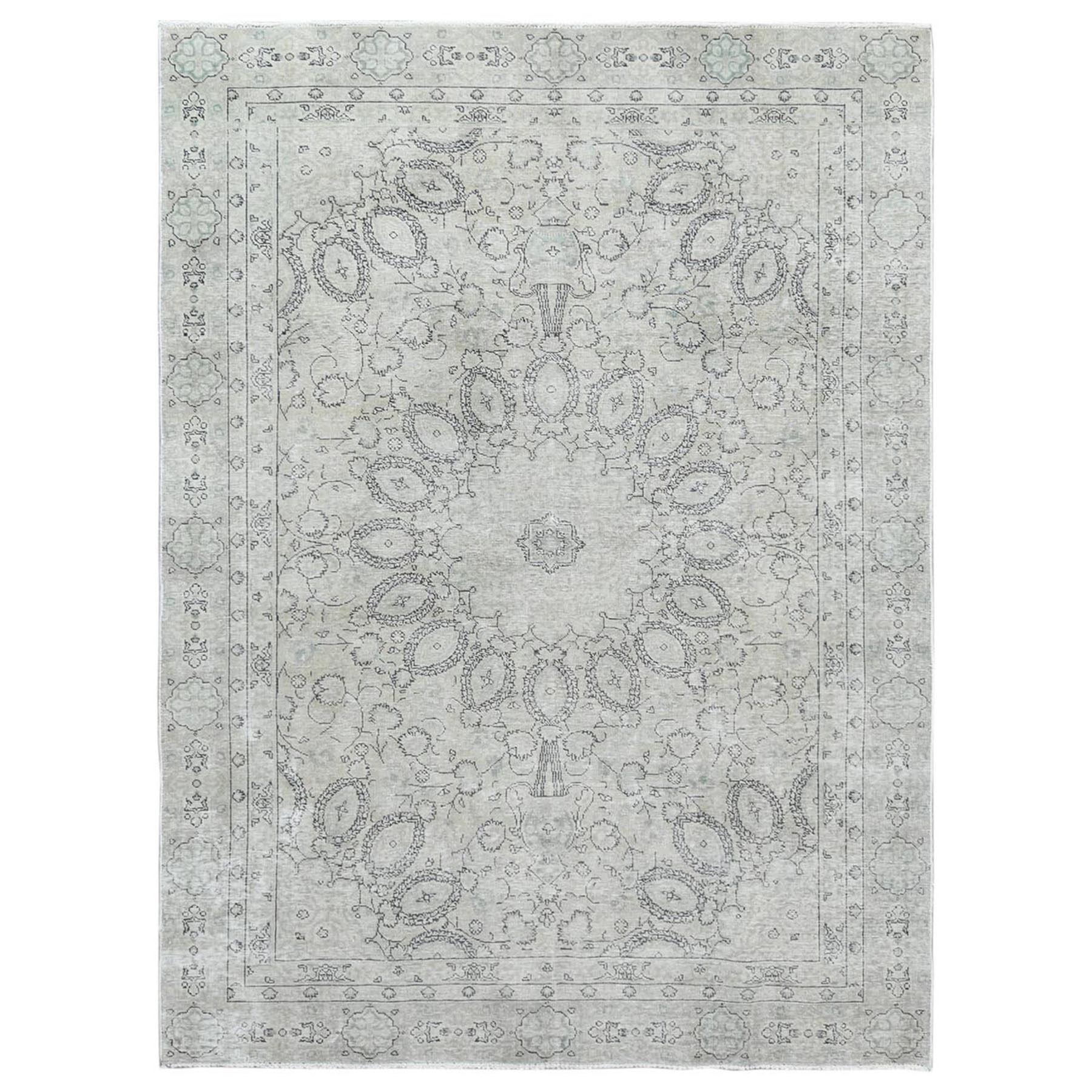 Fetneh Collection And Vintage Overdyed Collection Hand Knotted Ivory Rug No: 1122472