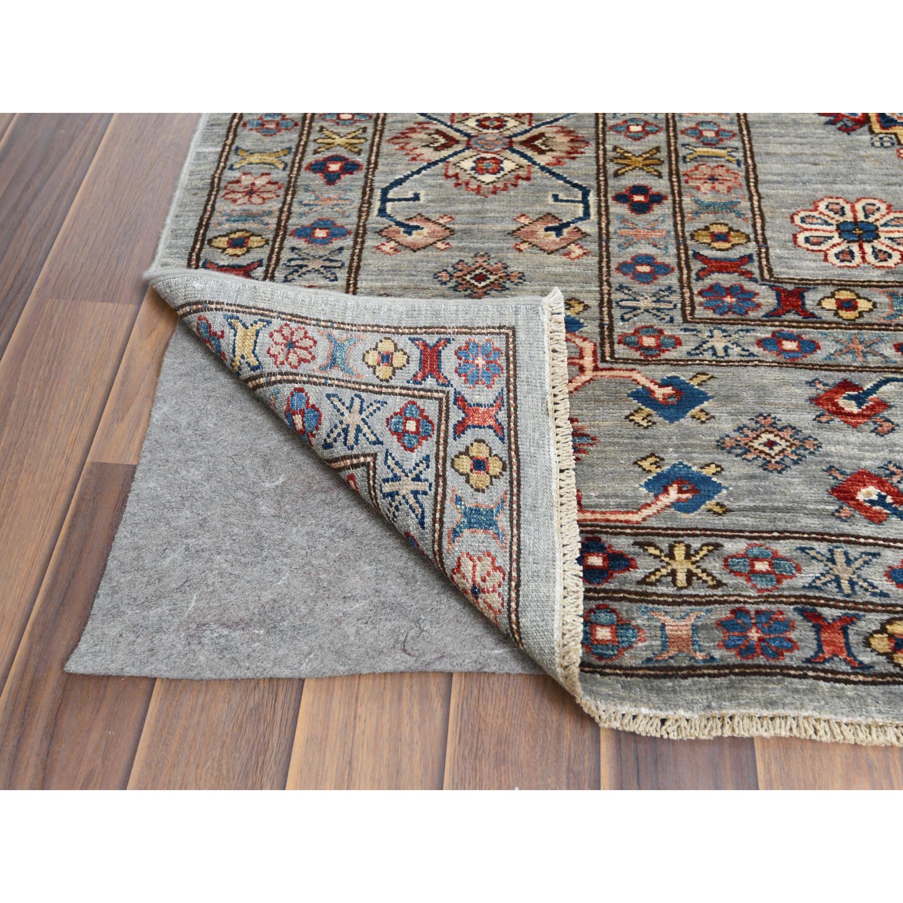 Caucasian Collection Hand Knotted Grey 1122530 Rug