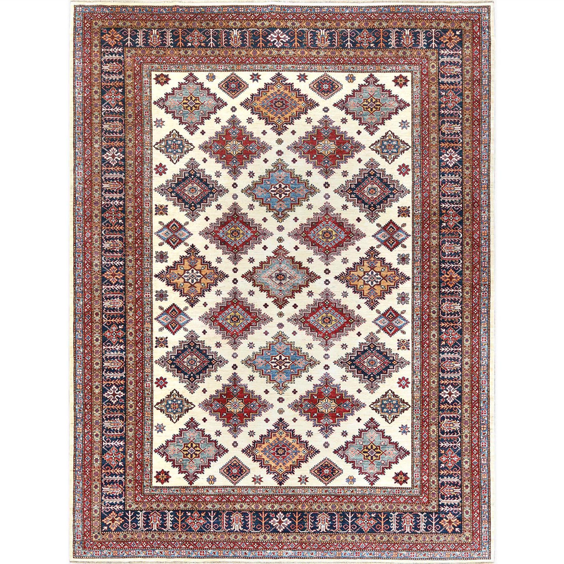Caucasian Collection Hand Knotted Ivory Rug No: 1122536