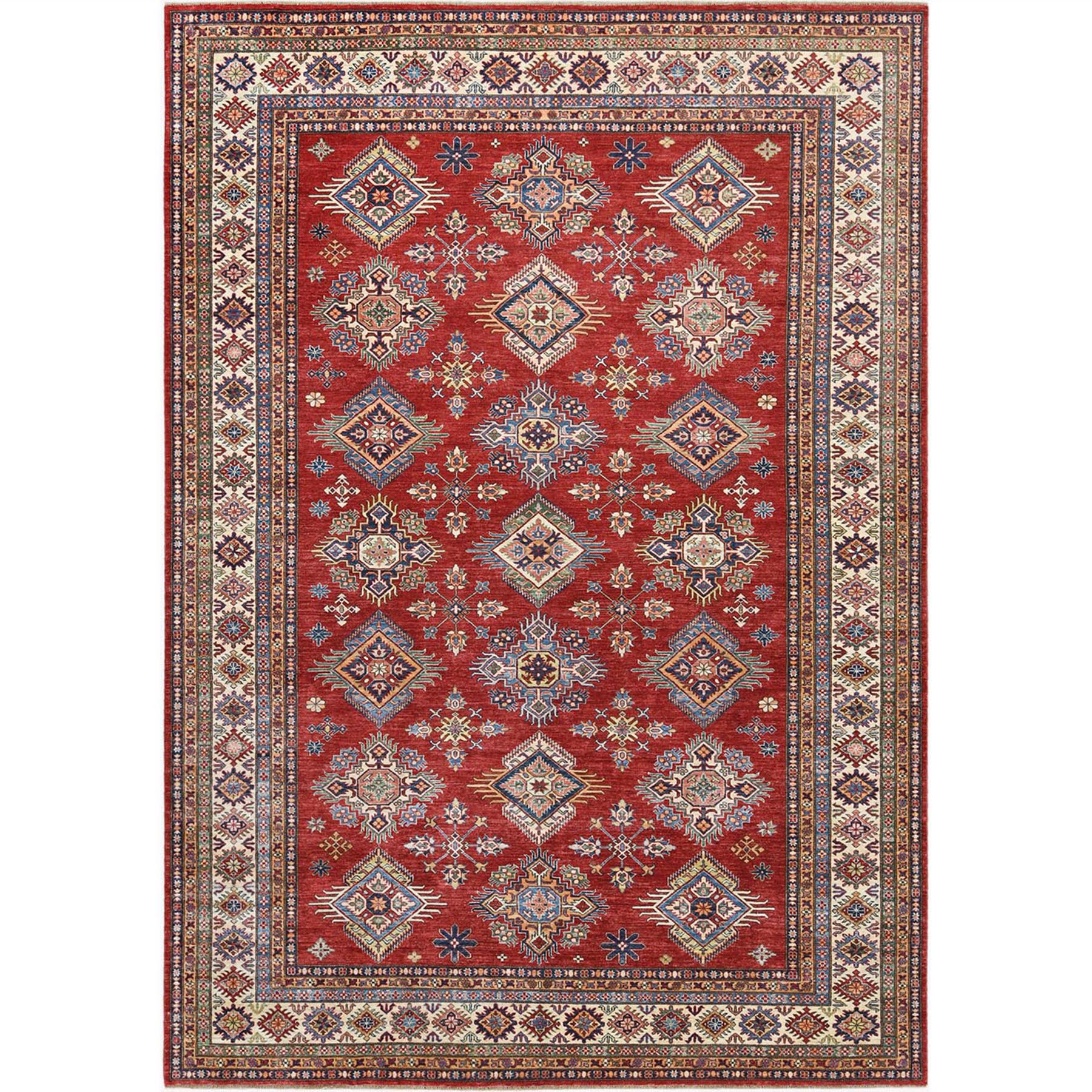 Caucasian Collection Hand Knotted Red Rug No: 1122538