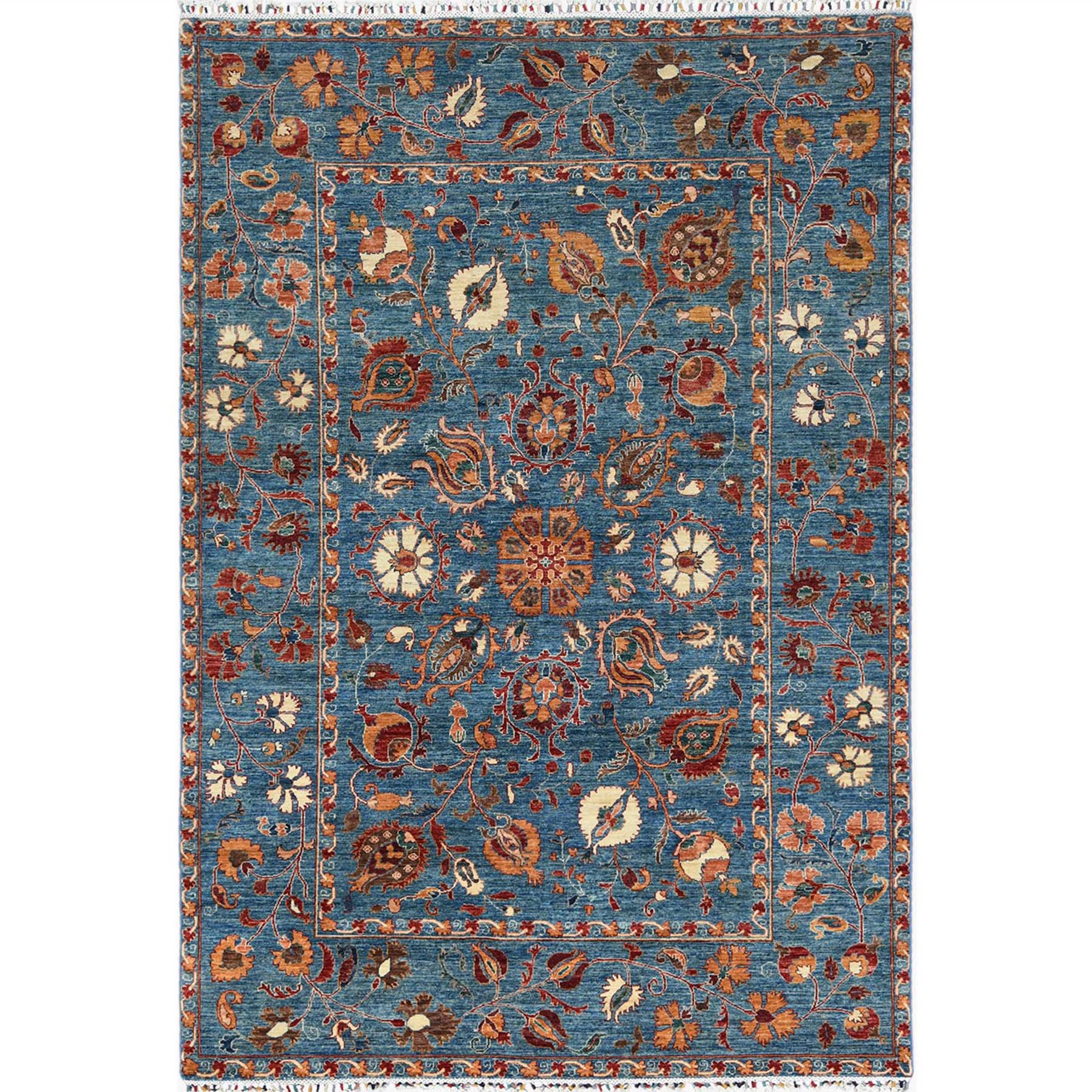 Caucasian Collection Hand Knotted Blue Rug No: 1122560