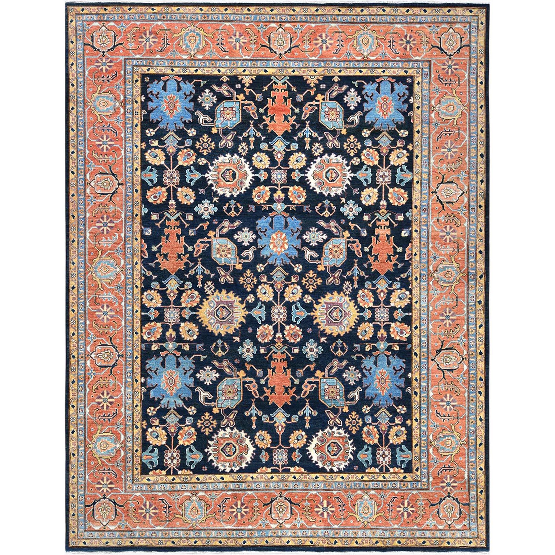 Serapi Heriz and Bakhshayesh Collection Hand Knotted Blue Rug No: 1122586
