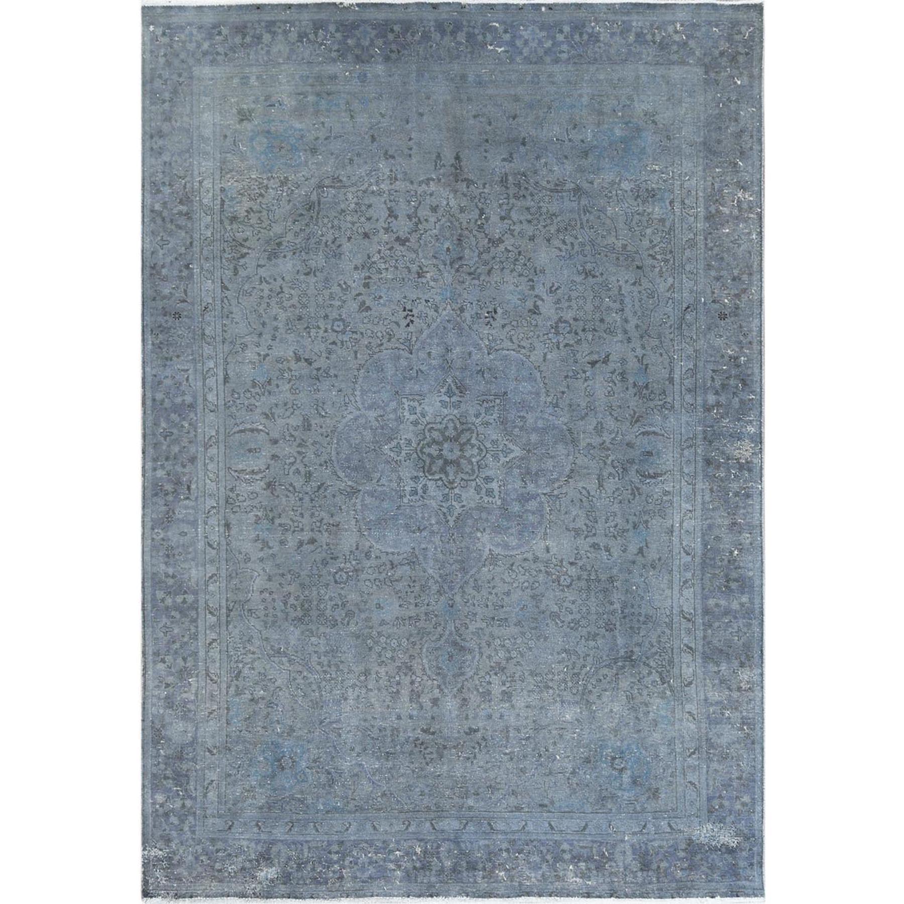 Fetneh Collection And Vintage Overdyed Collection Hand Knotted Grey Rug No: 1122620