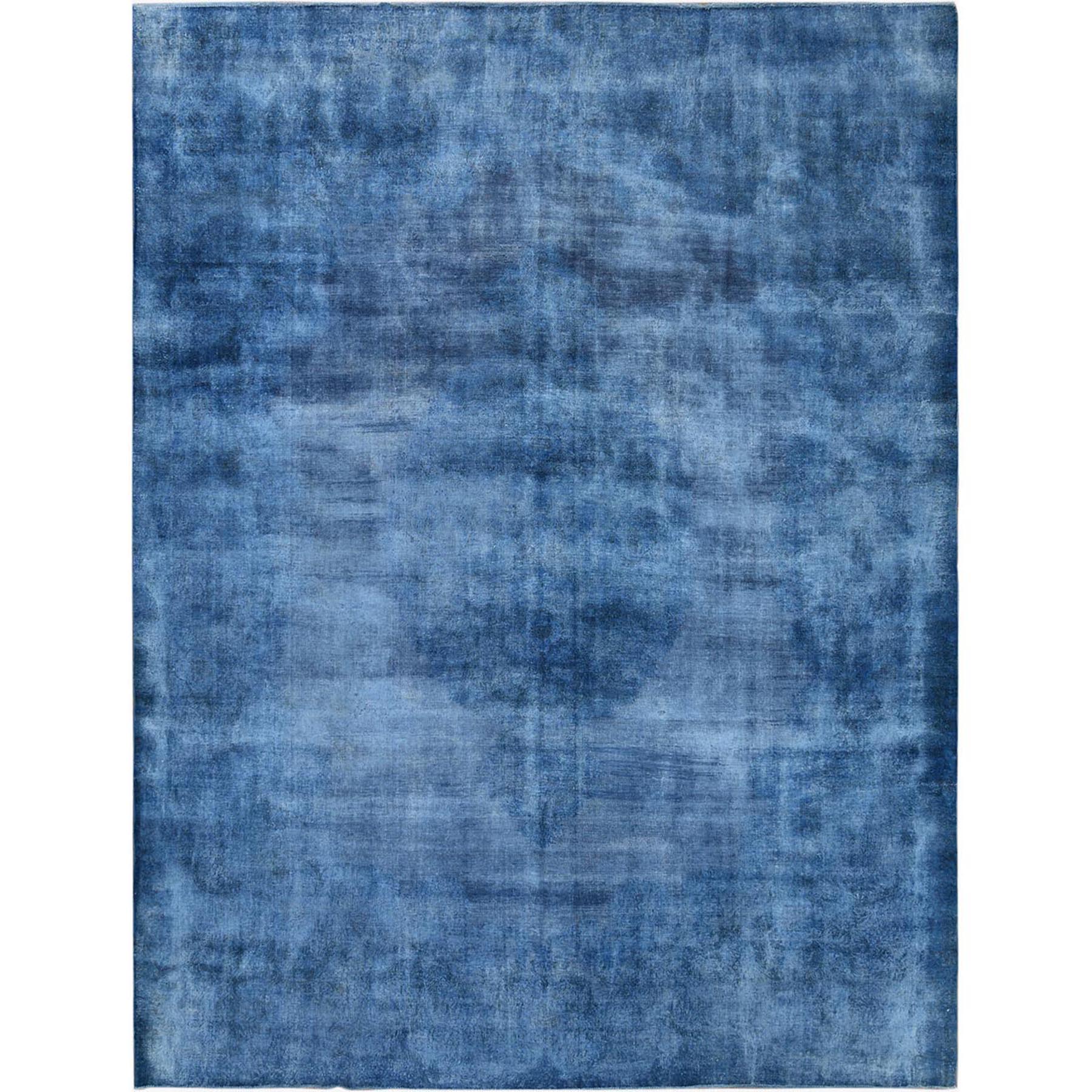 Fetneh Collection And Vintage Overdyed Collection Hand Knotted Blue Rug No: 1122638