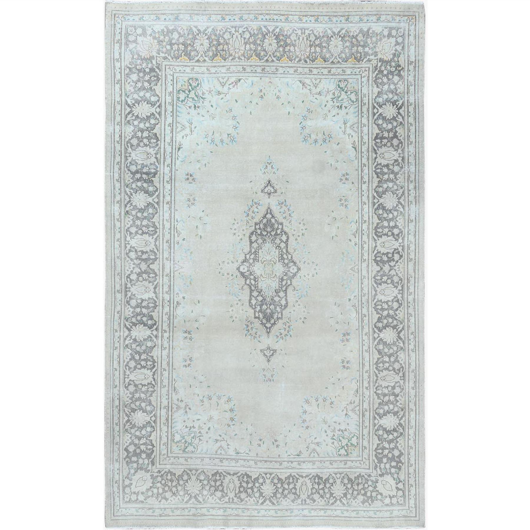 Fetneh Collection And Vintage Overdyed Collection Hand Knotted Grey Rug No: 1122676