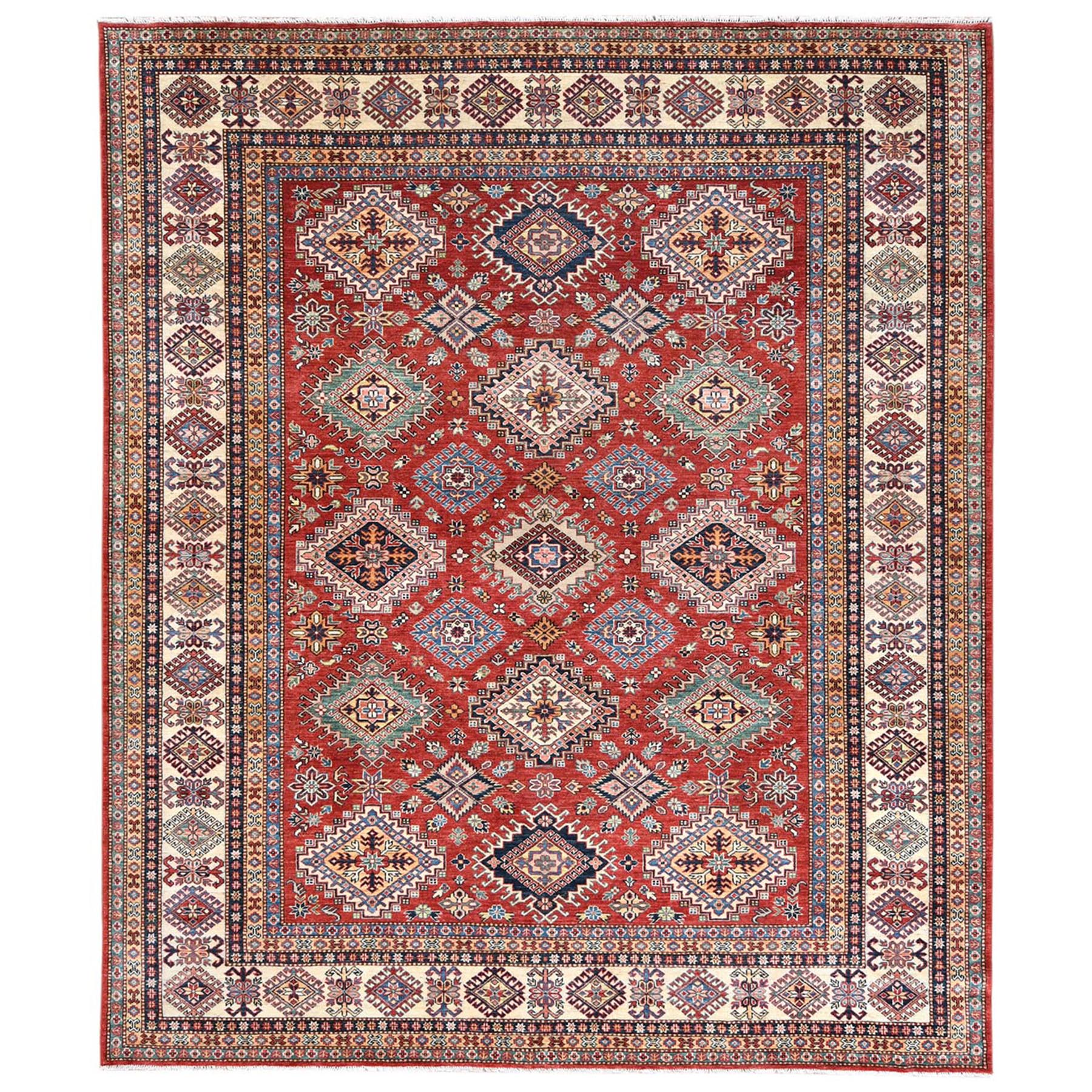 Caucasian Collection Hand Knotted Red Rug No: 1122710