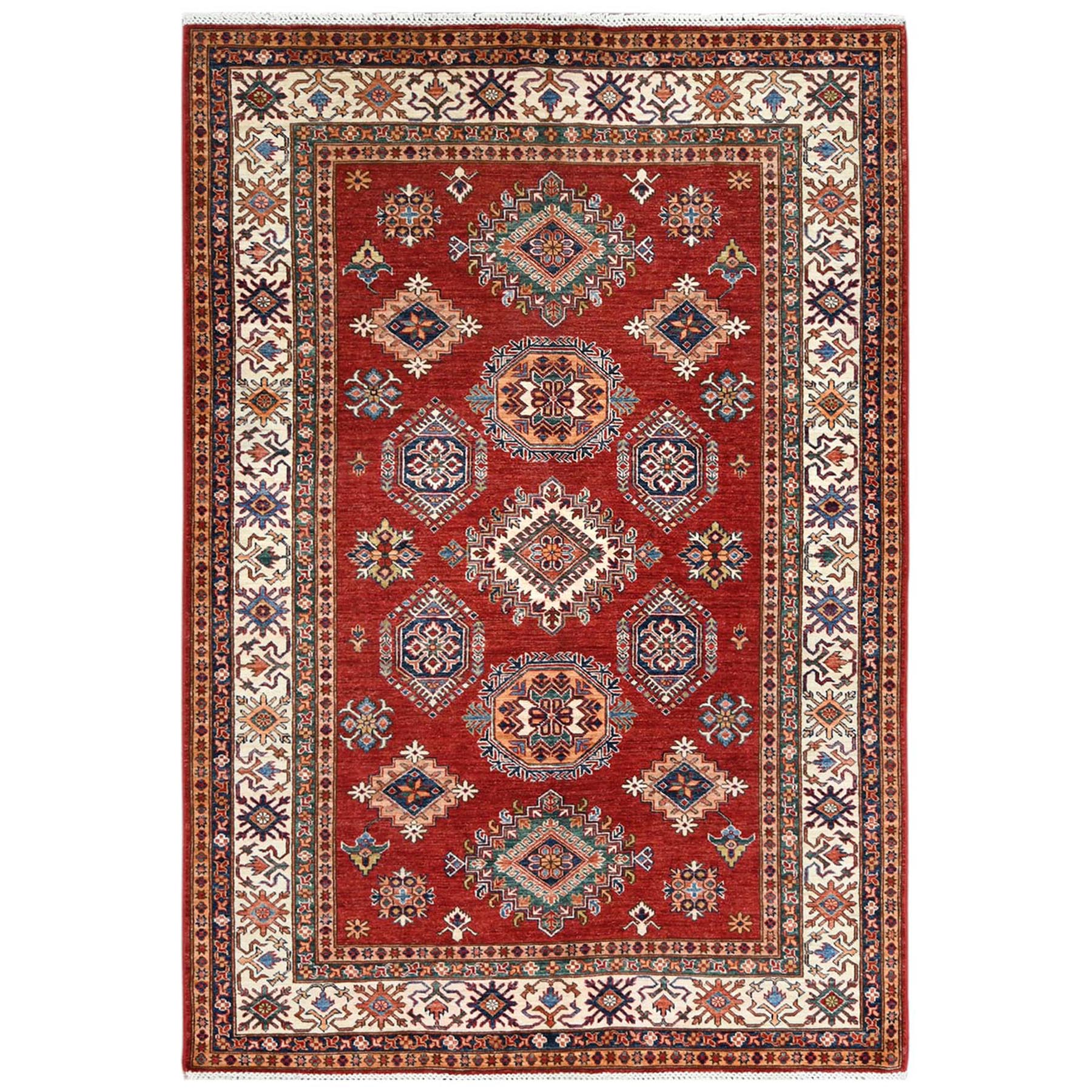 Caucasian Collection Hand Knotted Red Rug No: 1122718