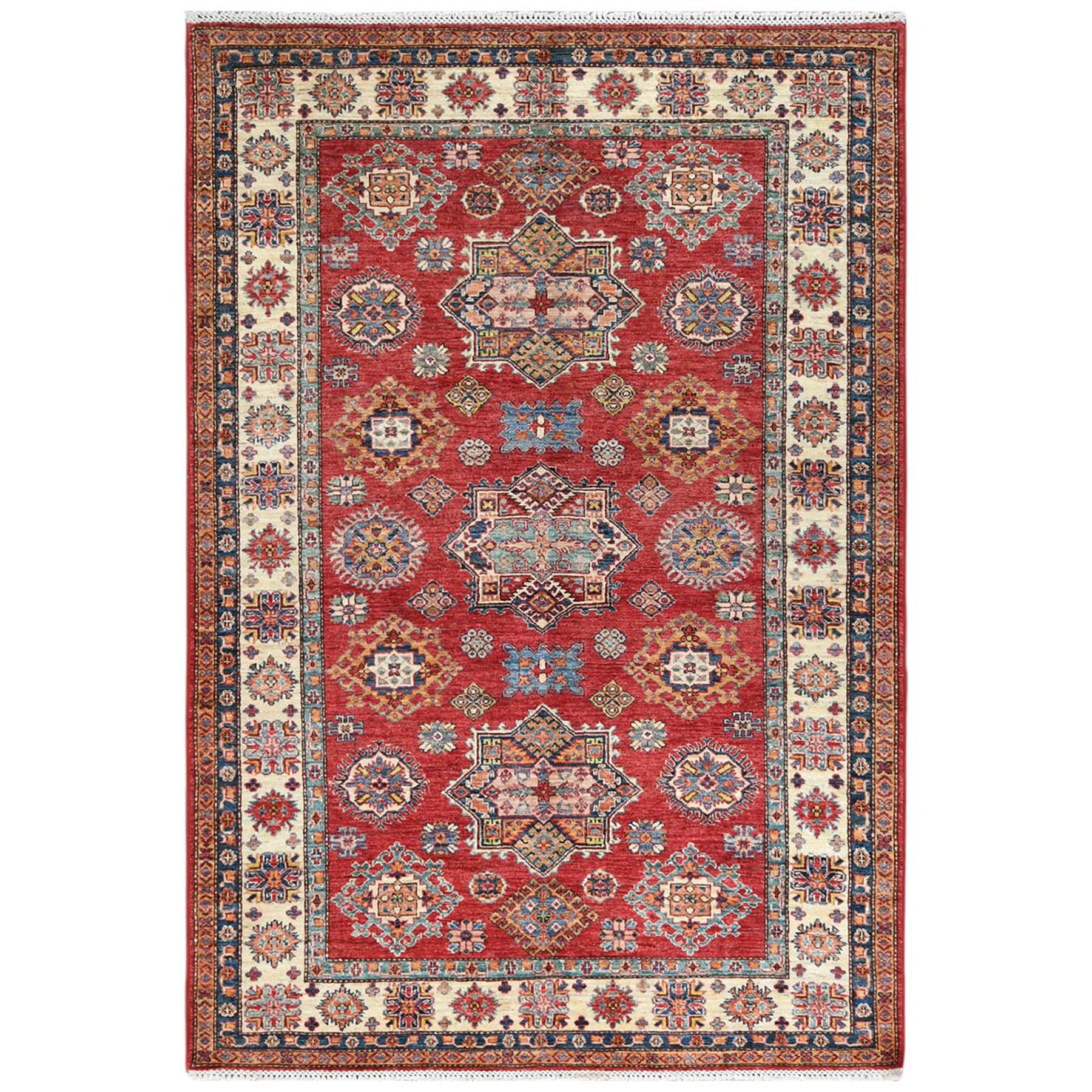 Caucasian Collection Hand Knotted Red Rug No: 1122720