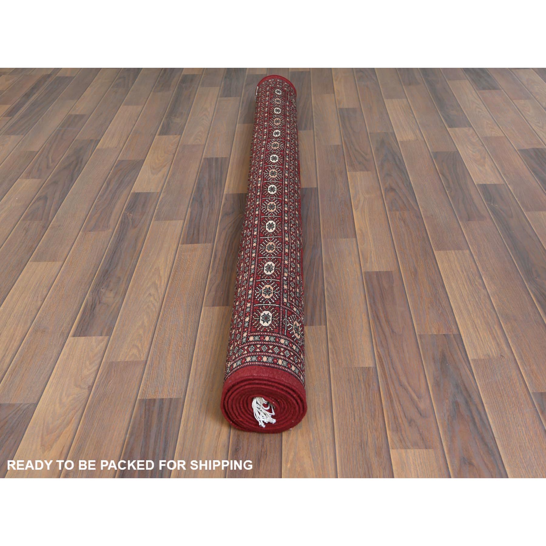 5'1"x7'9" Deep and Saturated Red Hand Knotted Super Bokara 250 KPSI Denser Weave Silky Wool Oriental Rug Sh61380