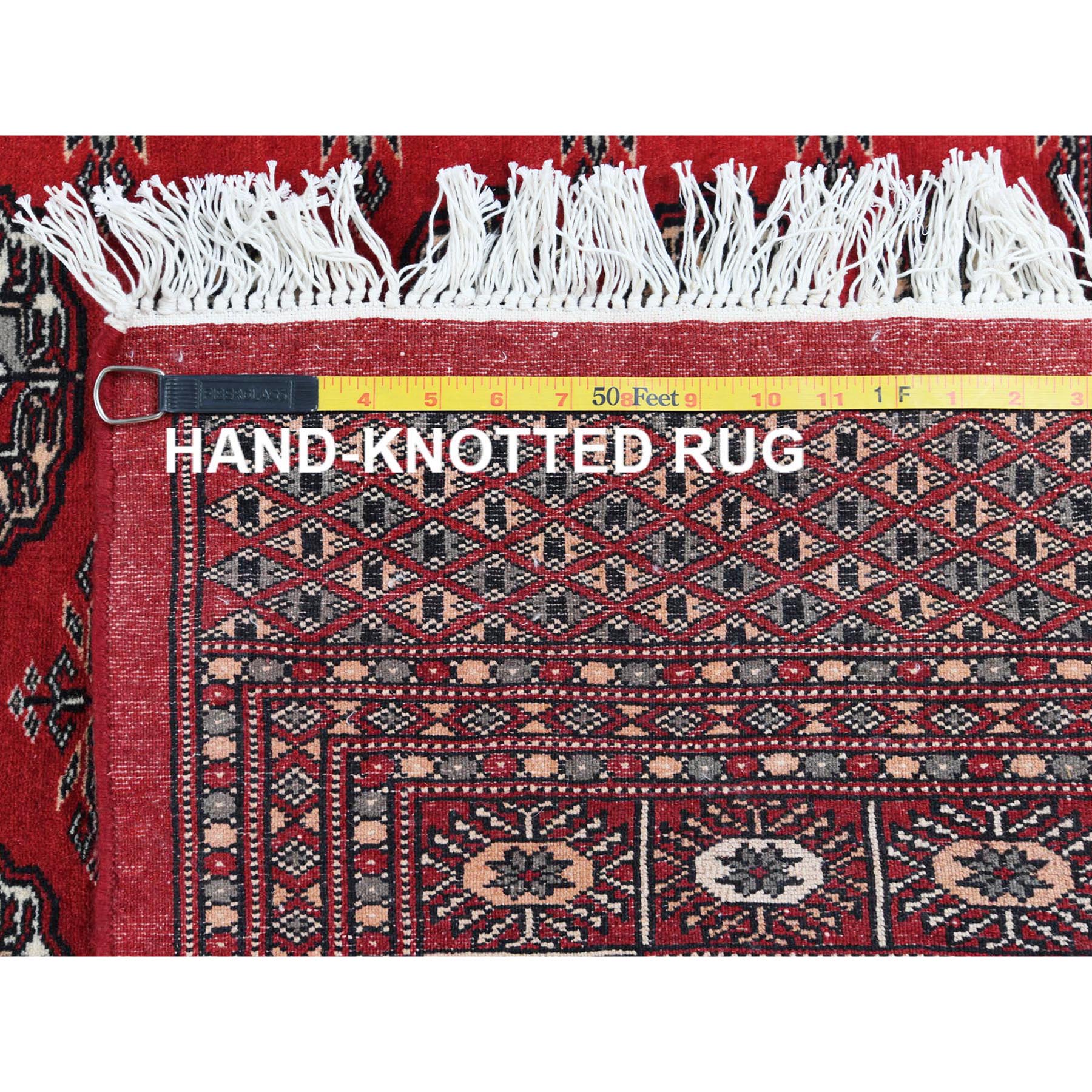 5'1"x7'9" Deep and Saturated Red Hand Knotted Super Bokara 250 KPSI Denser Weave Silky Wool Oriental Rug Sh61380