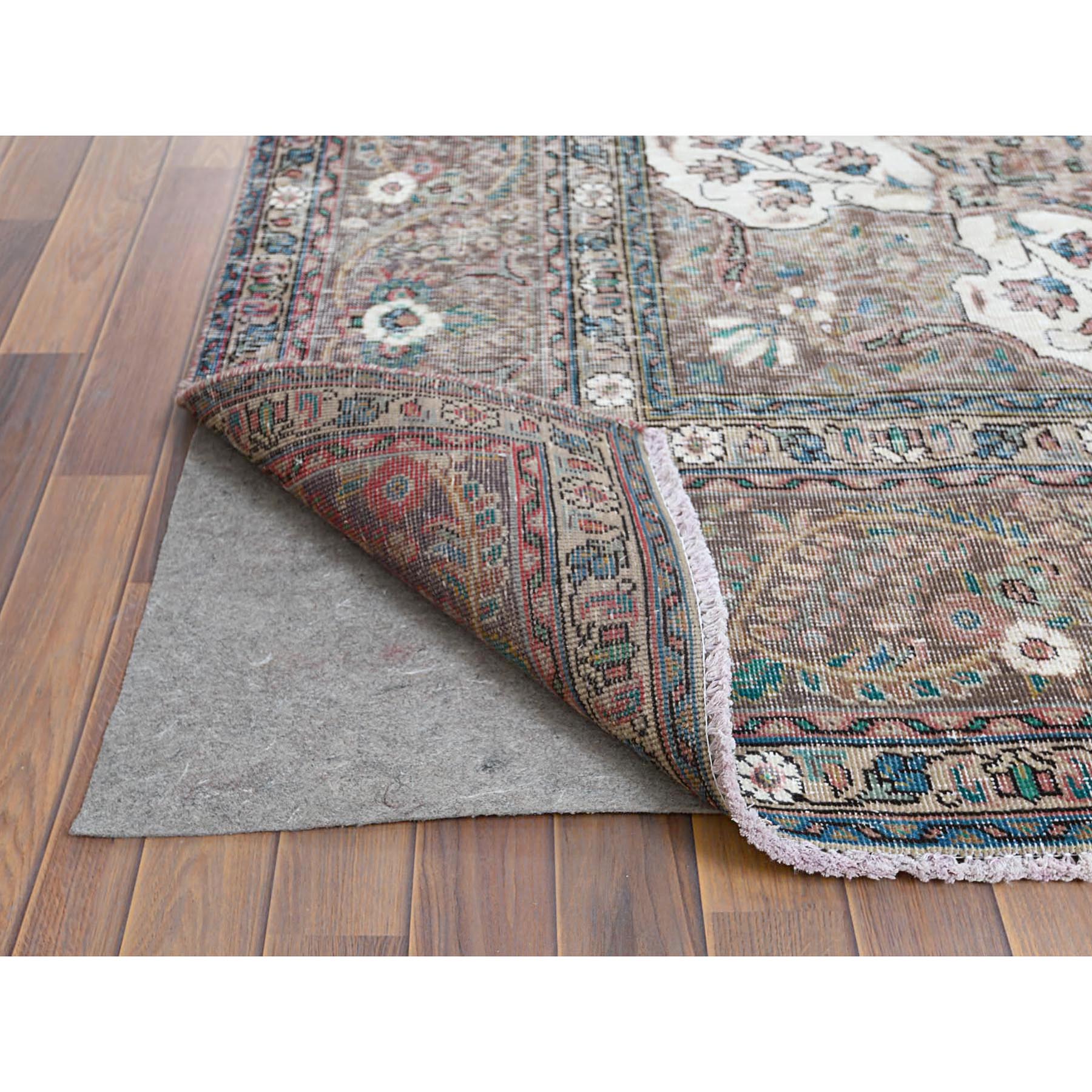 Fetneh Collection And Vintage Overdyed Collection Hand Knotted Brown 1122780 Rug