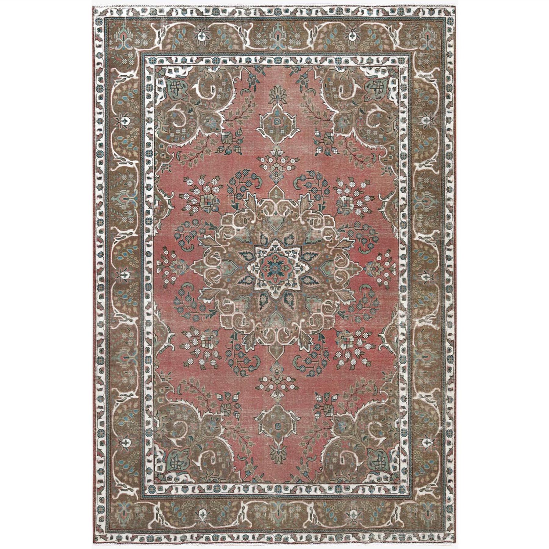 Fetneh Collection And Vintage Overdyed Collection Hand Knotted Pink Rug No: 1122788