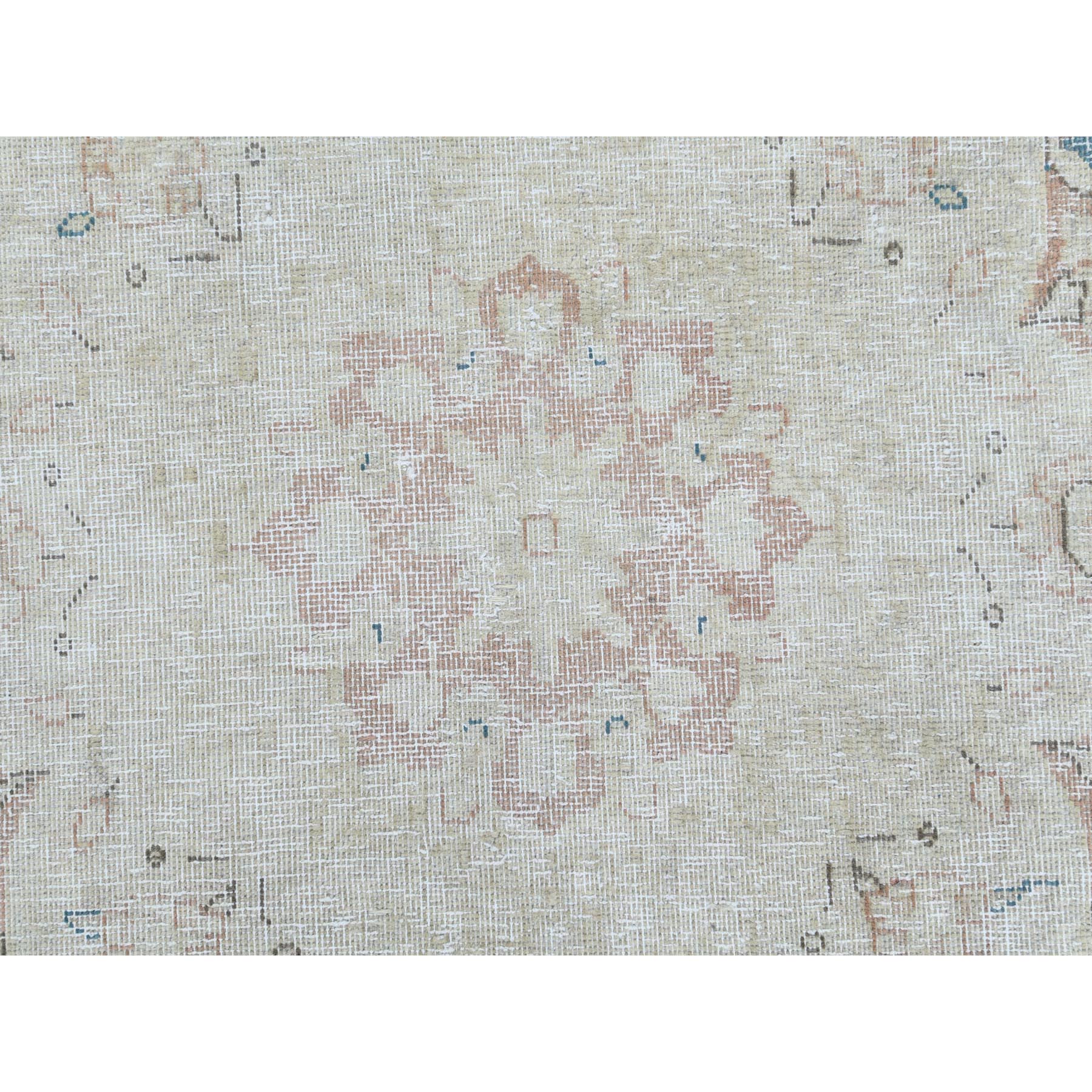 9'8"x12'7" Cork Brown, Persian Kerman, Old Clean, Sun Faded with Milk Wash Organic Wool, Low to the Pile, Hand Knotted, Oriental Rug Sh61404