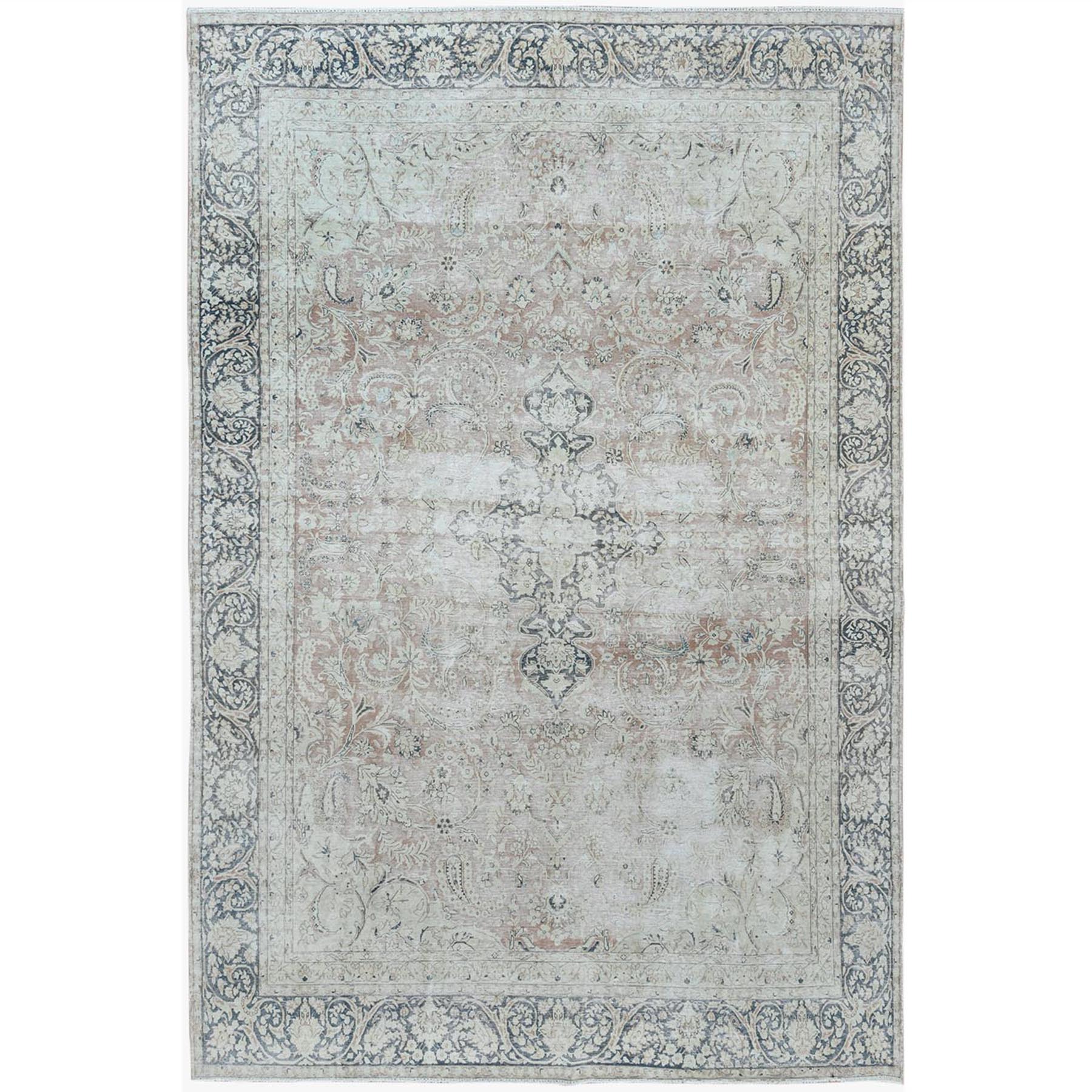 Fetneh Collection And Vintage Overdyed Collection Hand Knotted Beige Rug No: 1122820