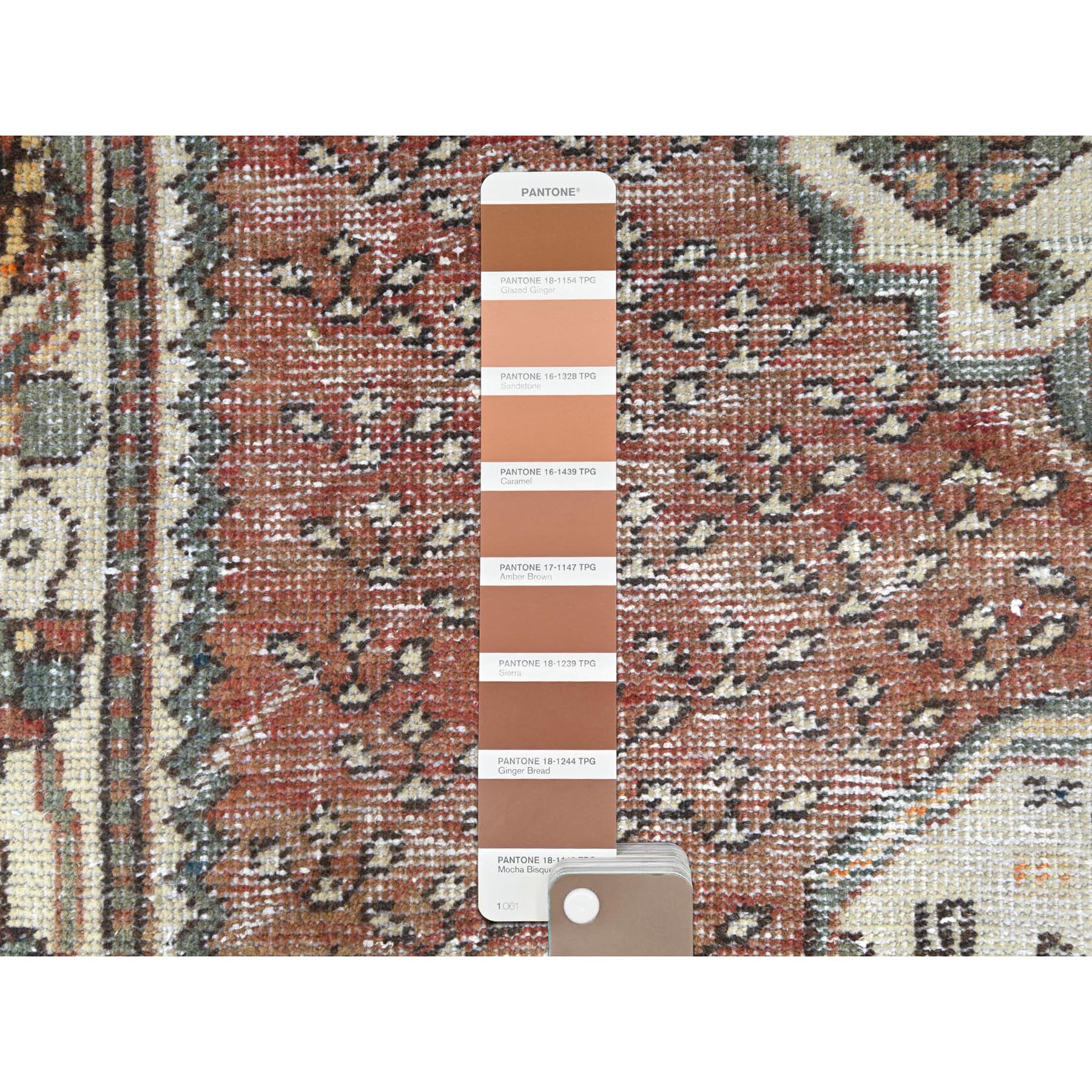5'1"x9'9" Terracotta Red, Worn Wool Hand Knotted Vintage Persian Bakhtiar, Sheared Low Distressed Look, Gallery Size Runner Oriental Rug Sh61911