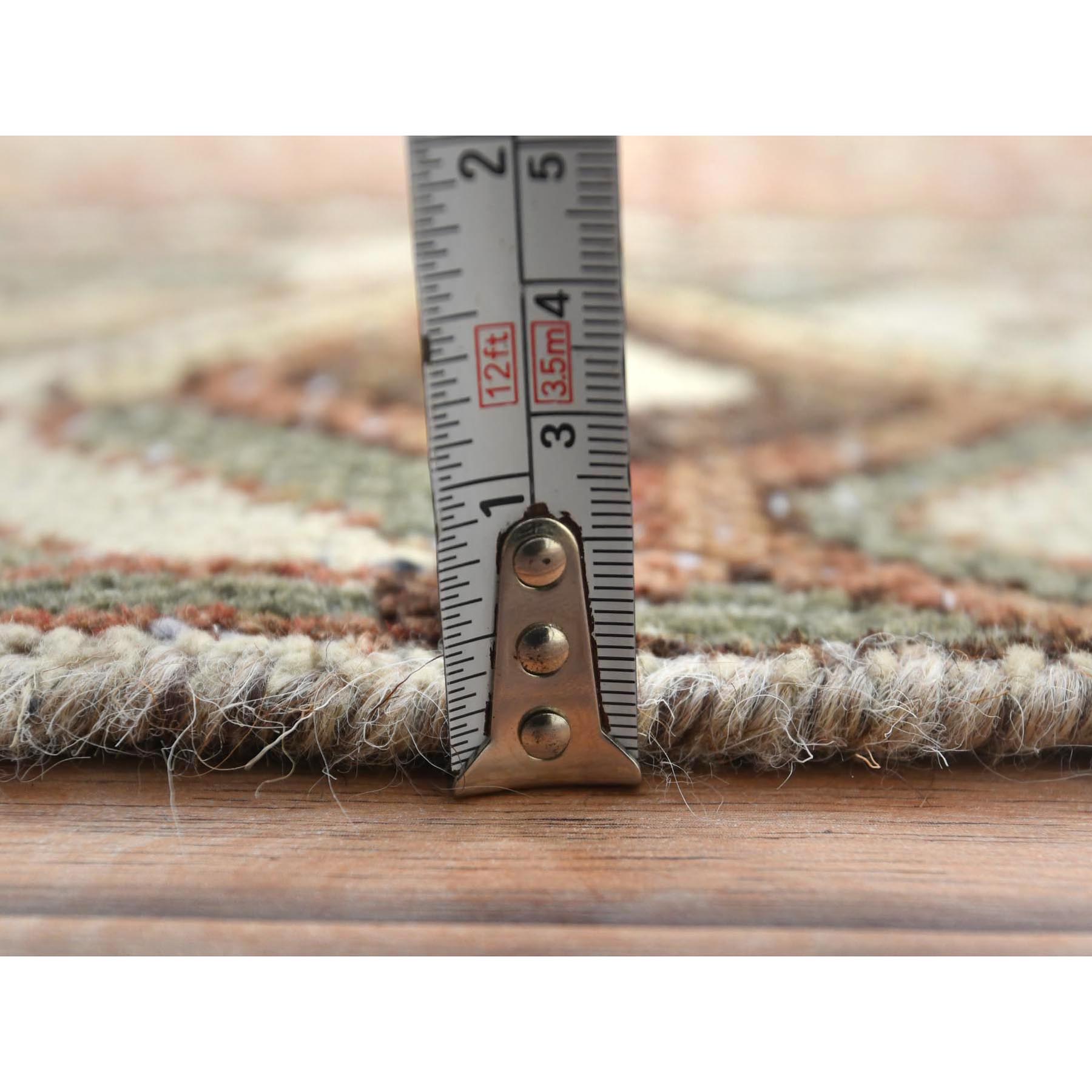 5'1"x9'9" Terracotta Red, Worn Wool Hand Knotted Vintage Persian Bakhtiar, Sheared Low Distressed Look, Gallery Size Runner Oriental Rug Sh61911
