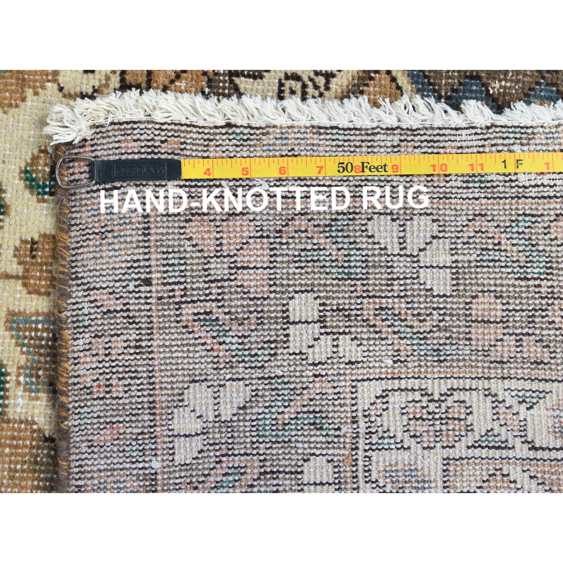5'x9'7" Mocha Brown, Vintage Persian Bakhtiar Sheared Low, Distressed Look Worn Wool Hand Knotted, Wide Runner Oriental Rug Sh61921
