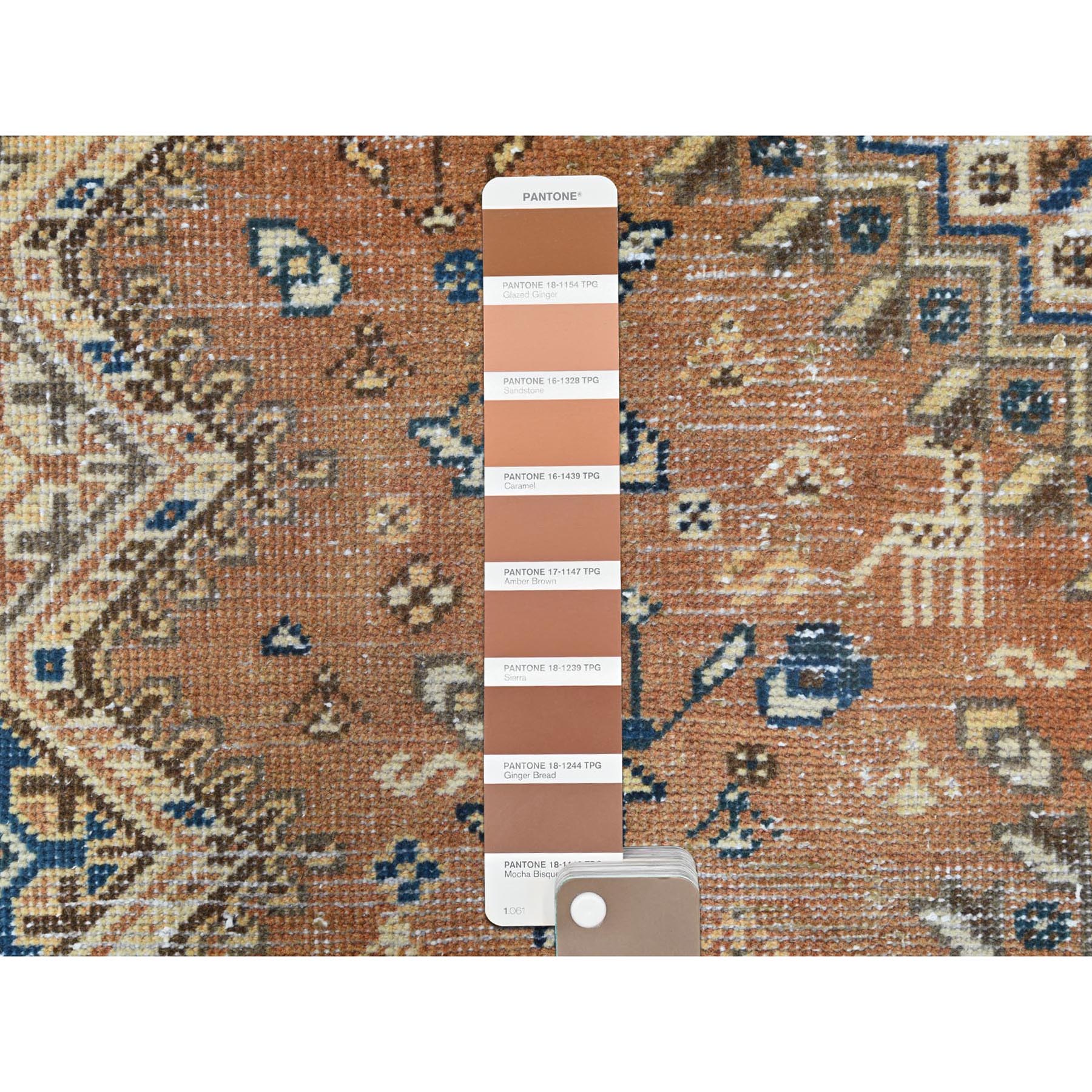 5'x9'8" Hazelnut Brown, Hand Knotted Vintage Persian Bakhtiar with Small Animal Figurines, Cropped Thin Distressed Look Worn Wool, Wide Runner Oriental Rug Sh61922