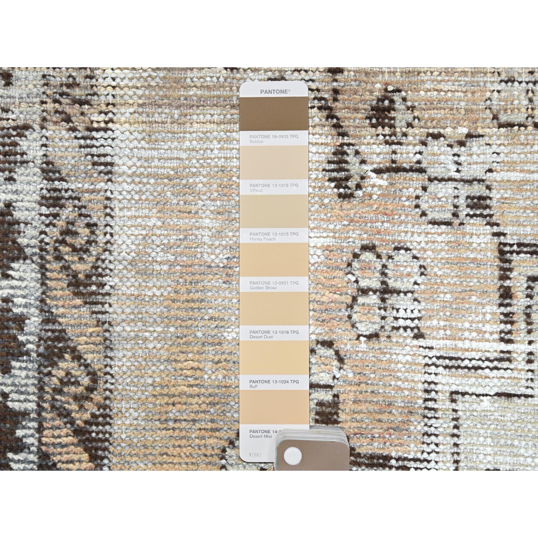 3'10"x6' Beige, Sheared Low Distressed Look Worn Wool, Hand Knotted Vintage Persian Shiraz, Oriental Rug Sh61951