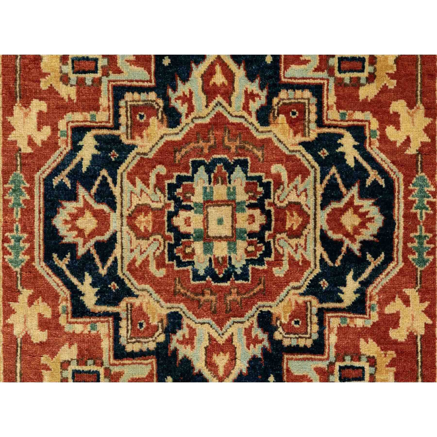 3'1"x5'2" Soft And Supple Wool Red Antiqued Heriz Re-Creation Hand Knotted Oriental Rug Sh62018