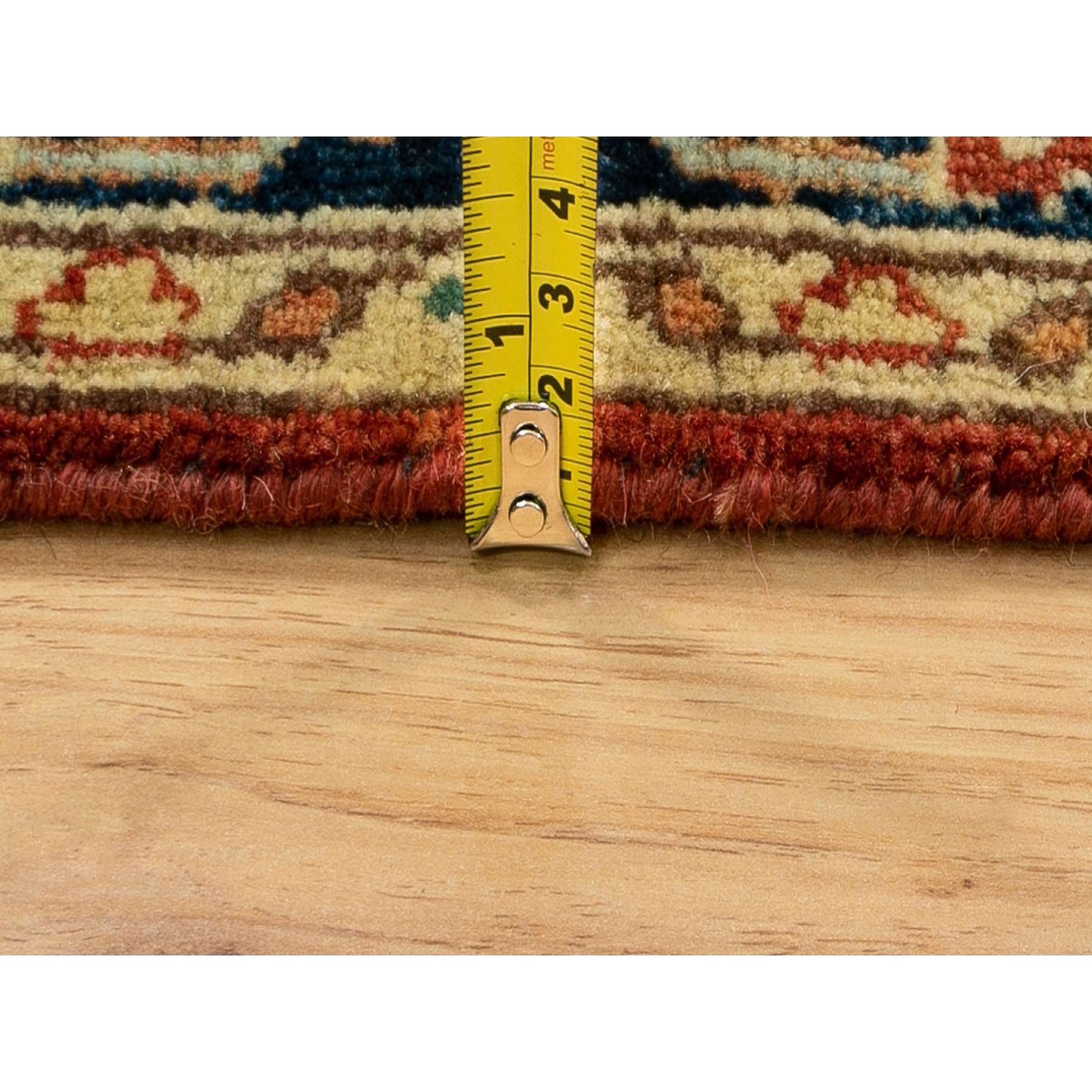 3'1"x5'2" Soft And Supple Wool Red Antiqued Heriz Re-Creation Hand Knotted Oriental Rug Sh62018
