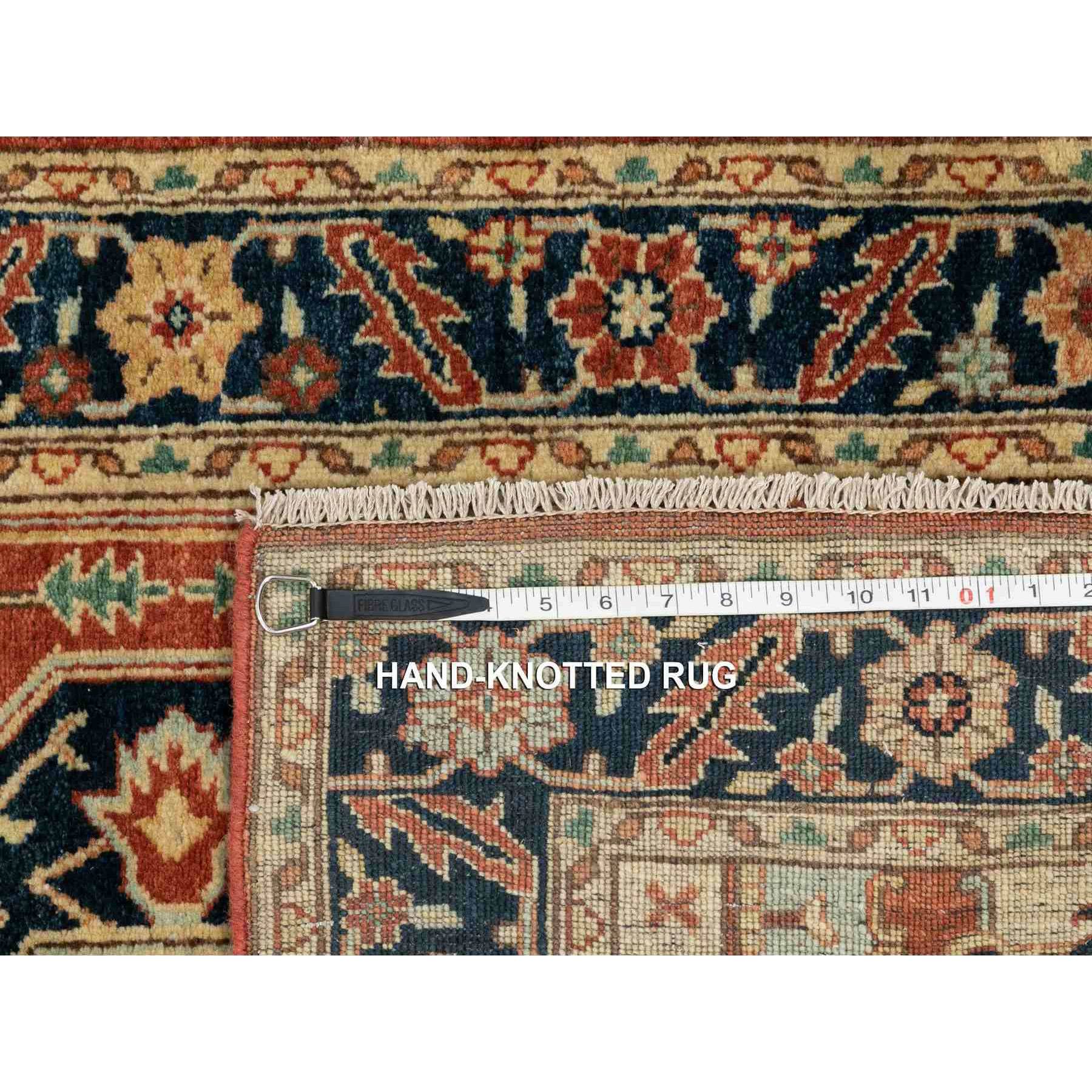 3'1"x5'2" Soft And Supple Wool Red Antiqued Heriz Re-Creation Hand Knotted Oriental Rug Sh62018